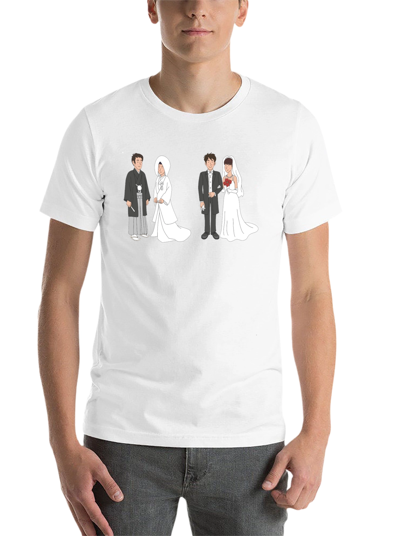 Black Wedding Couple Graphic Tee - Unique Design view 14