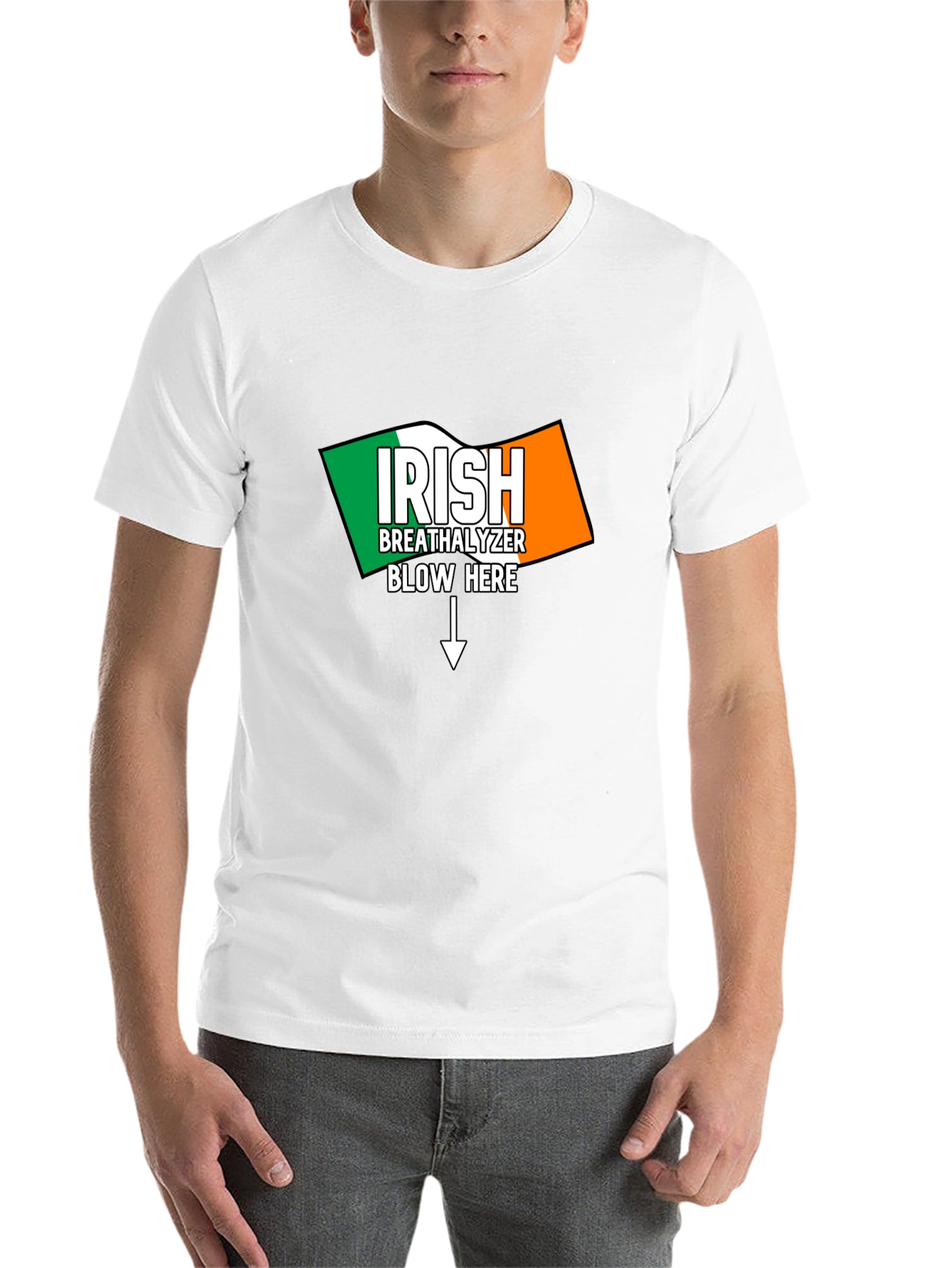Black Irish Breathalyzer Blow Here T-Shirt view 14