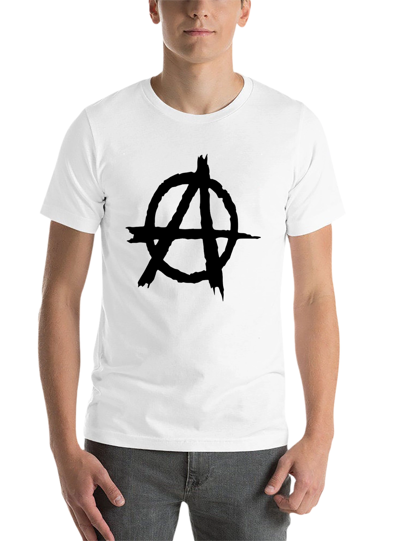 Black Anarchy Symbol Black Graphic Tee - Mens view 14