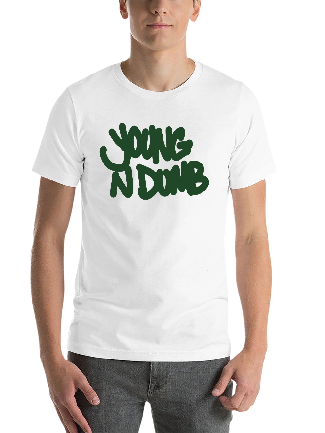 Black Young N Dumb Crew Neck T-Shirt view 14