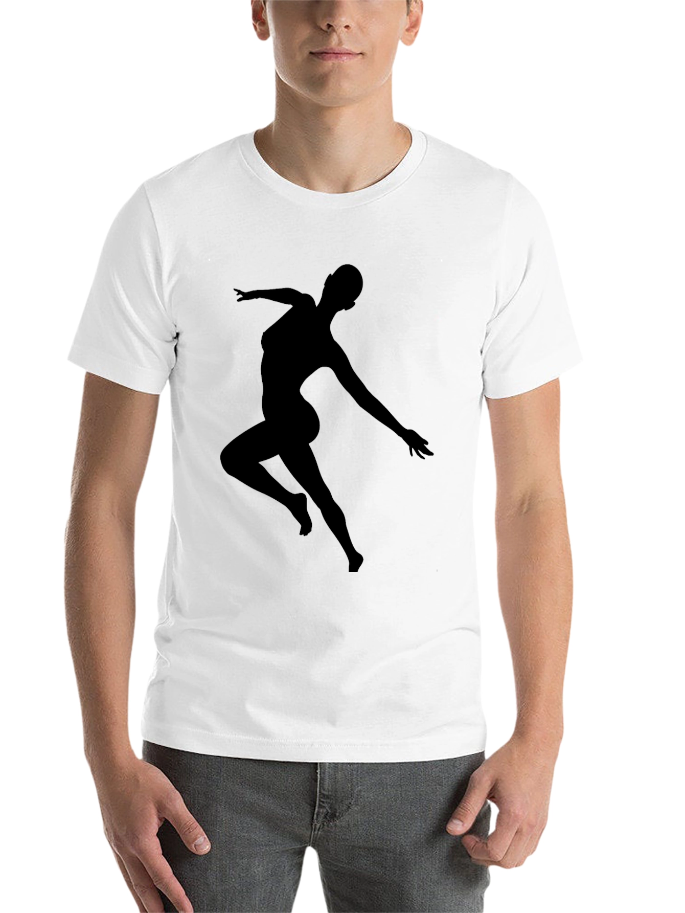 Black Silhouette Dancer Graphic Tee - Black Casual T-Shirt view 14