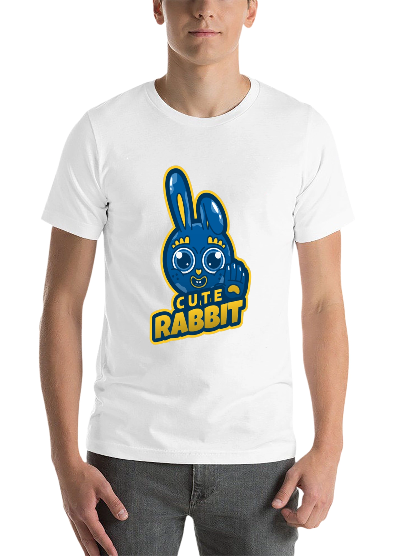 Black Cute Rabbit Graphic Tee - Fun & Stylish view 14
