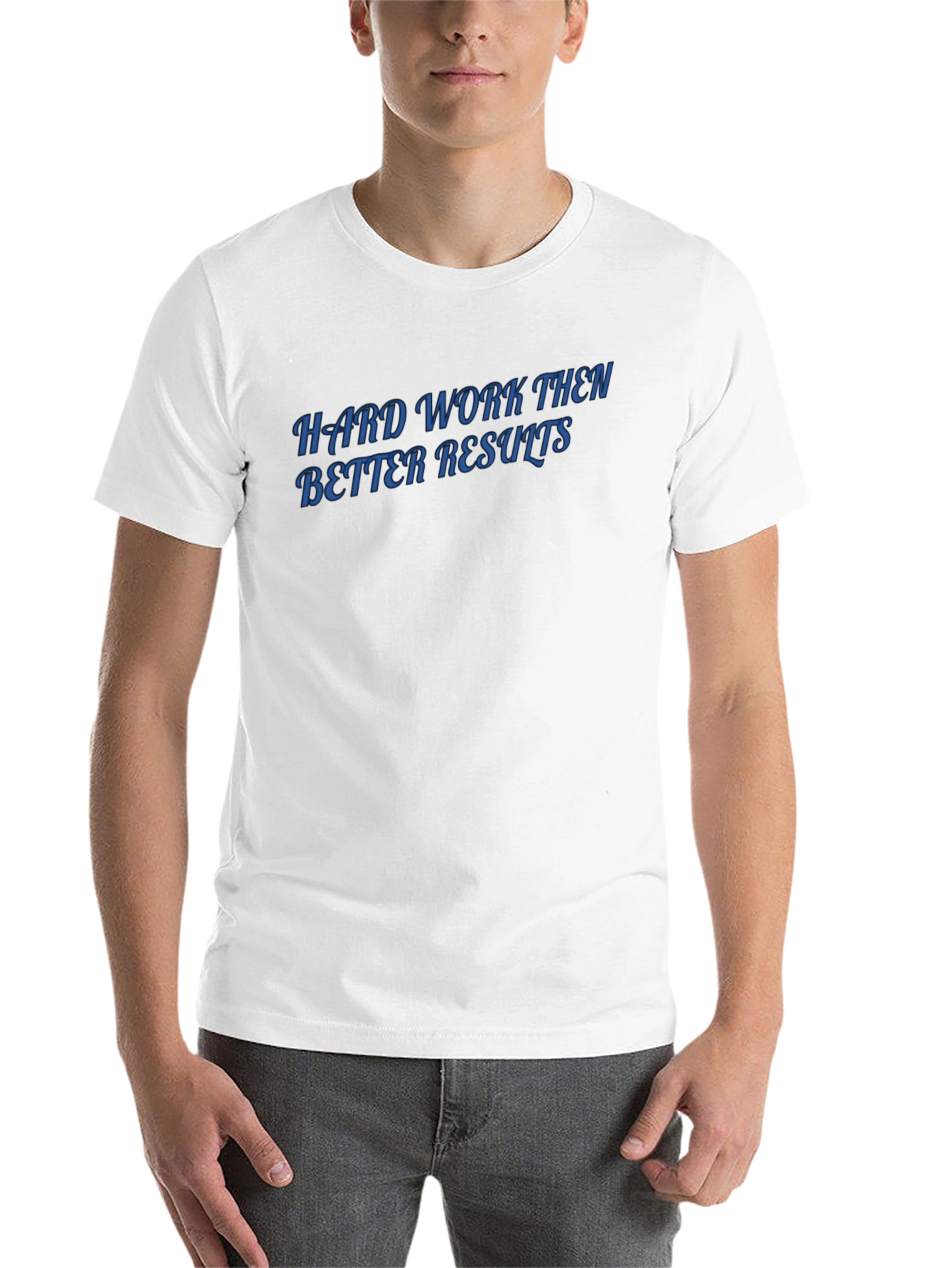 Black Hard Work Results Men's Black T-Shirt view 14