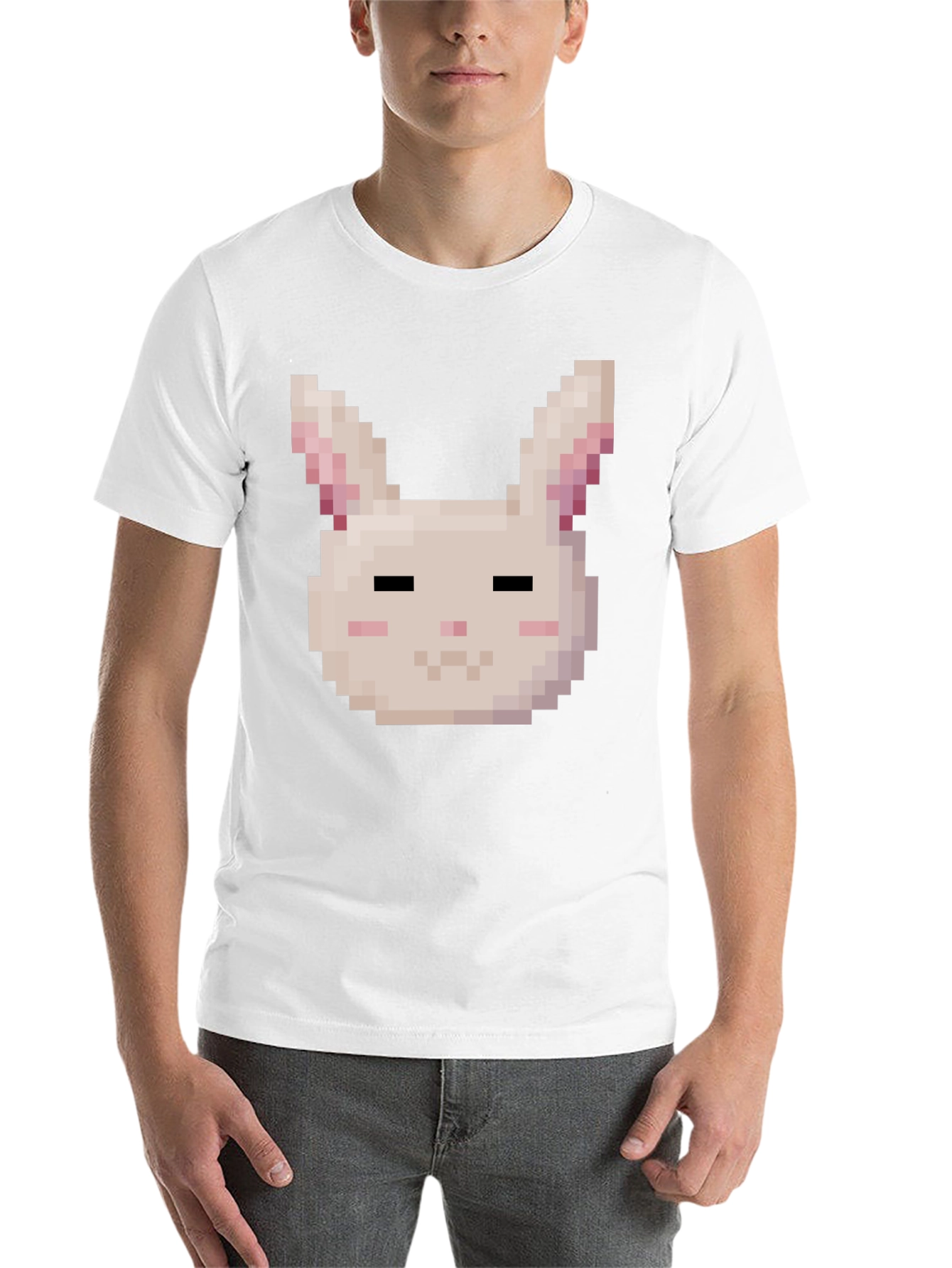 Pixel Bunny Graphic T-Shirt - Soft Cotton Tee - 14