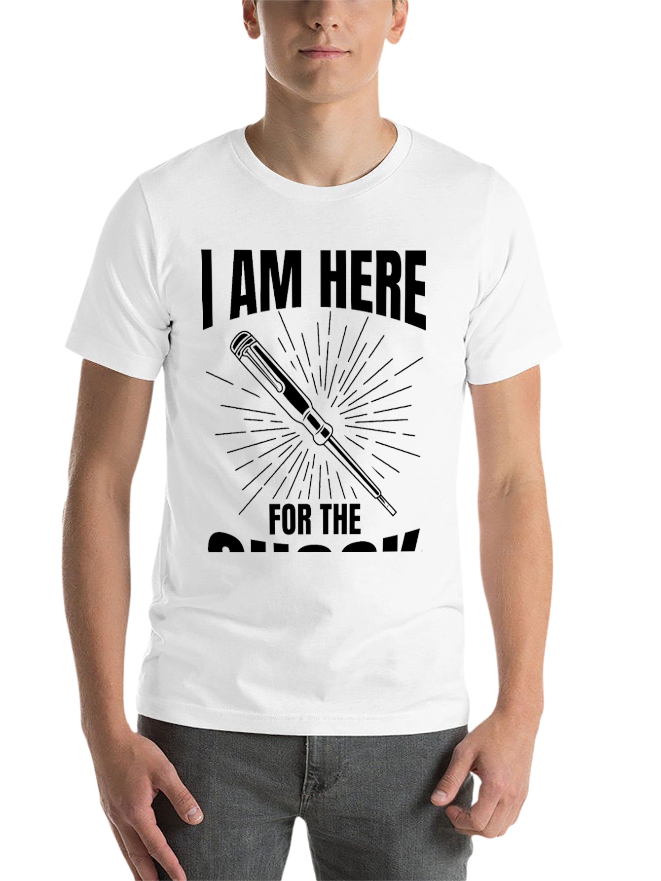 I'm Here For The Screws Funny Black T-Shirt - 14