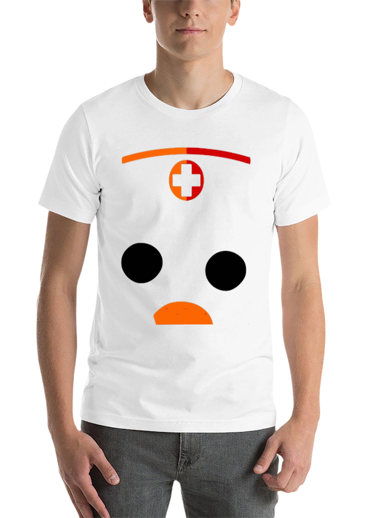 Black Graphic Print Black T-Shirt with Sad Face Design view 14