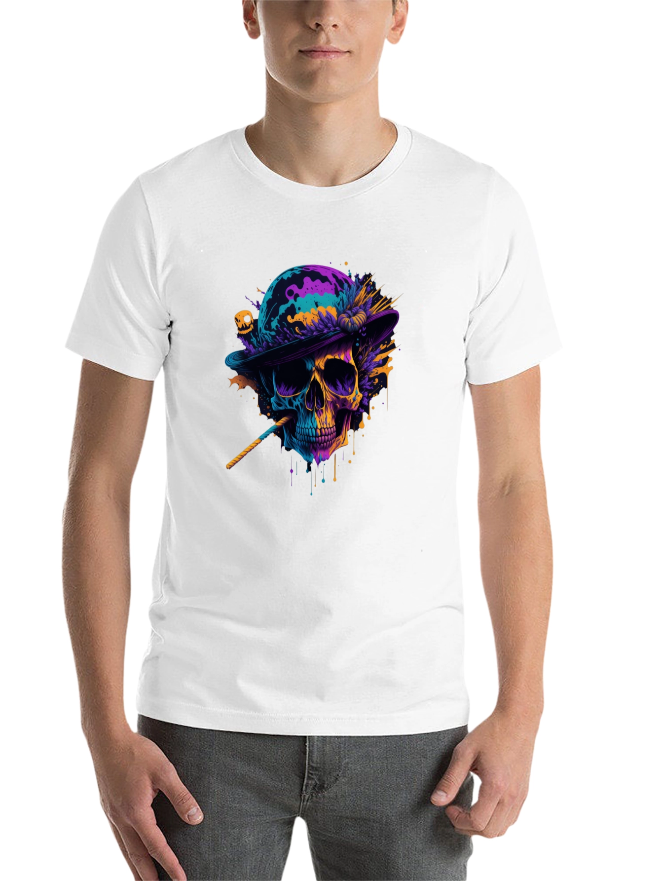 Black Skull Graphic T-Shirt - Vibrant Art Tee view 14