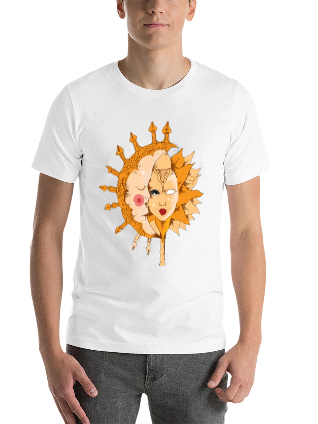 Black Sun and Moon Graphic Tee - Celestial Design view 14