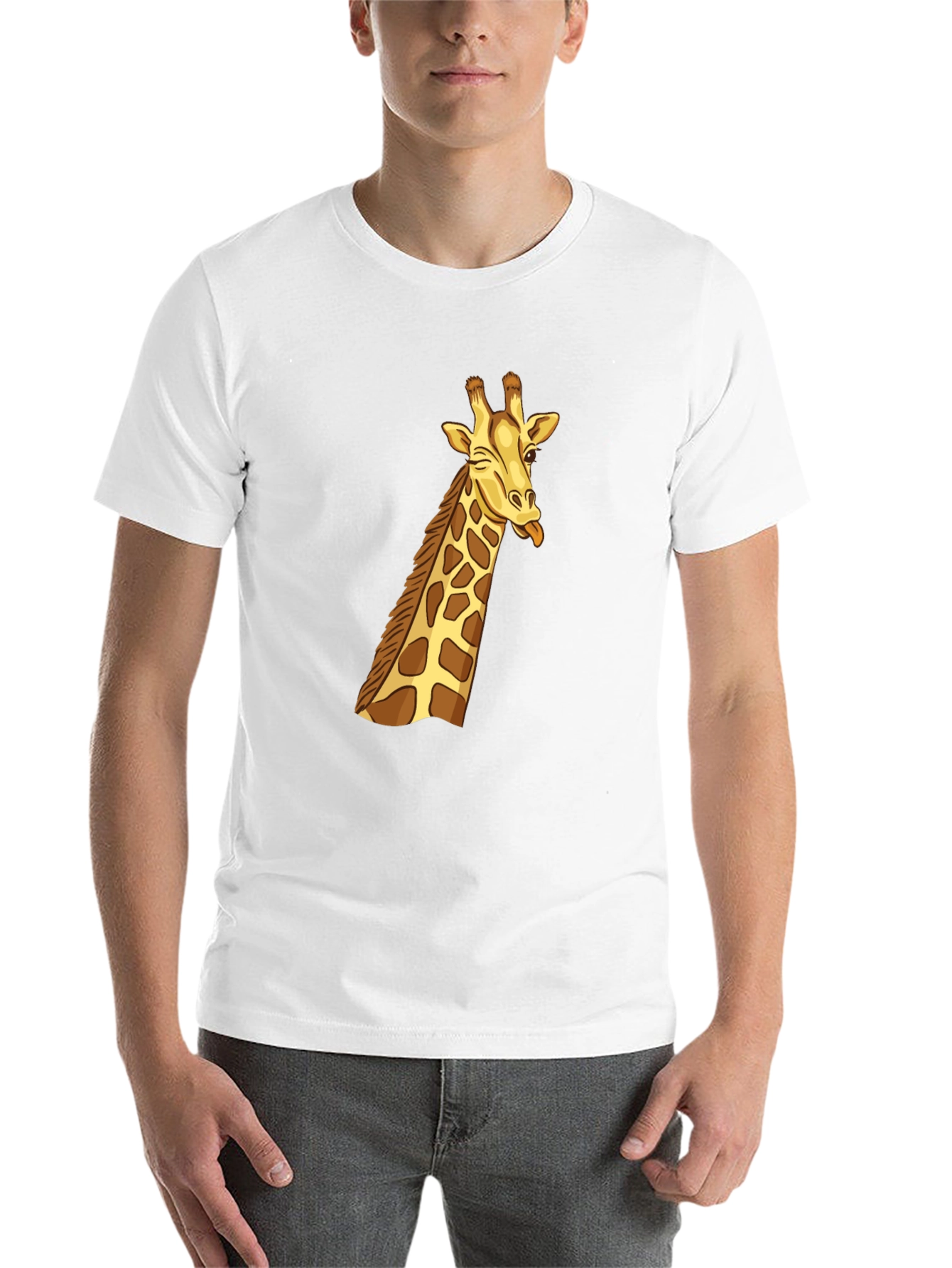 Black Black Giraffe Graphic Tee - Novelty Cartoon T-Shirt view 14