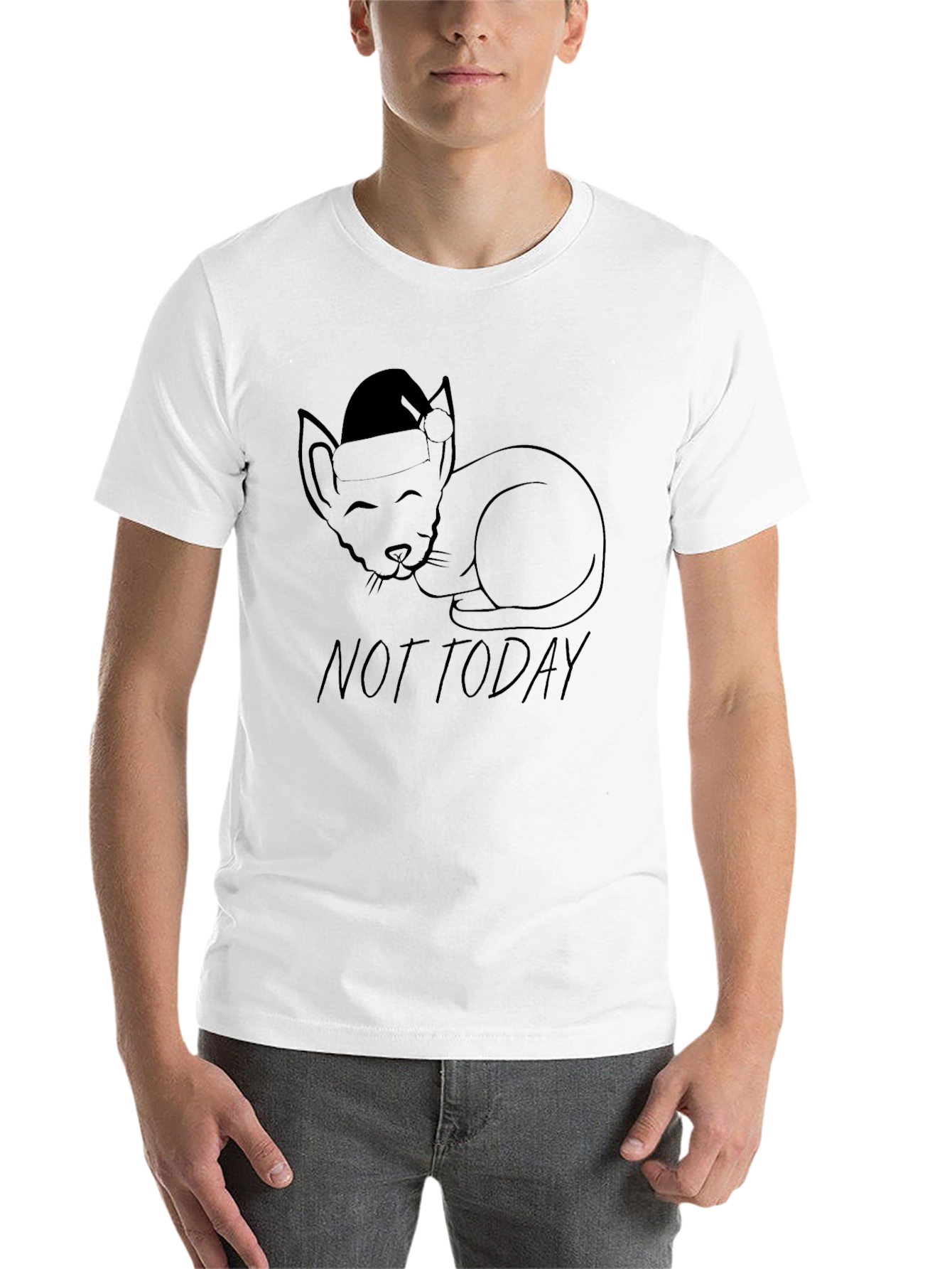 Black Not Today Cat Tee view 14