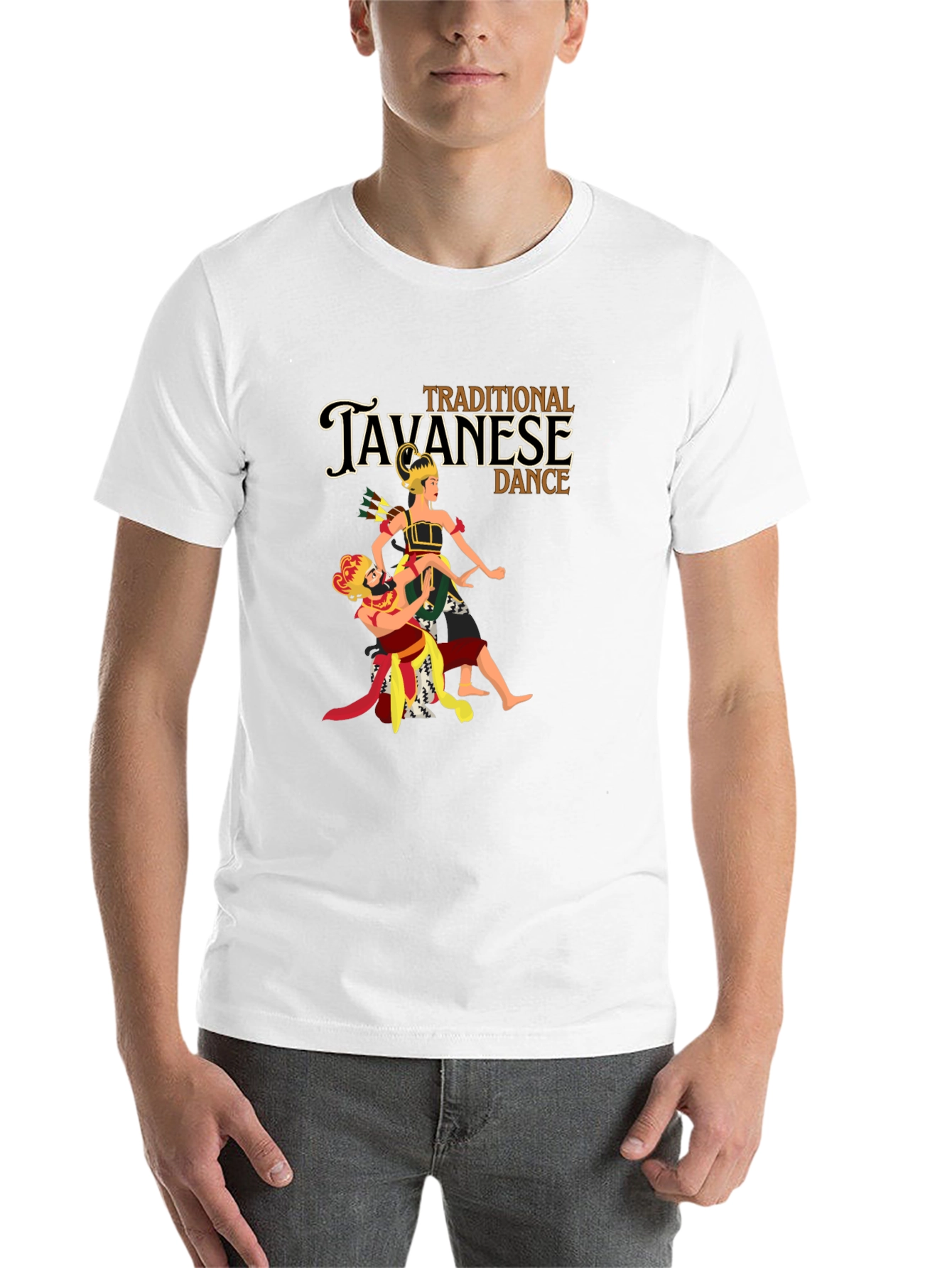Black Javanese Dance Graphic Tee - Black Cotton Blend T-Shirt view 14