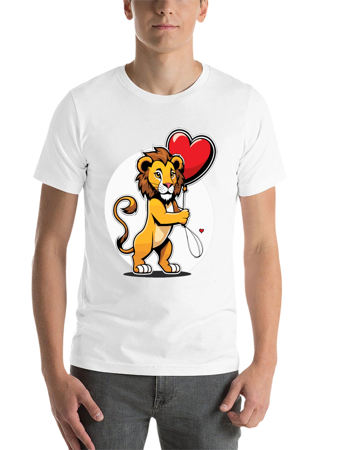 Black Lion Love Heart Balloon Graphic Tee view 14
