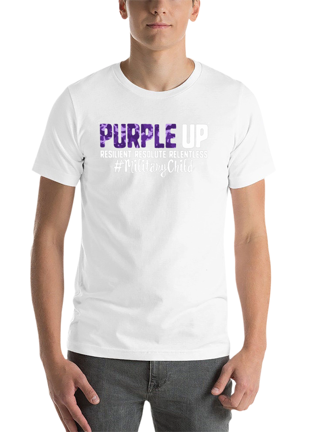 Black Purple Up Military Child T-Shirt view 14
