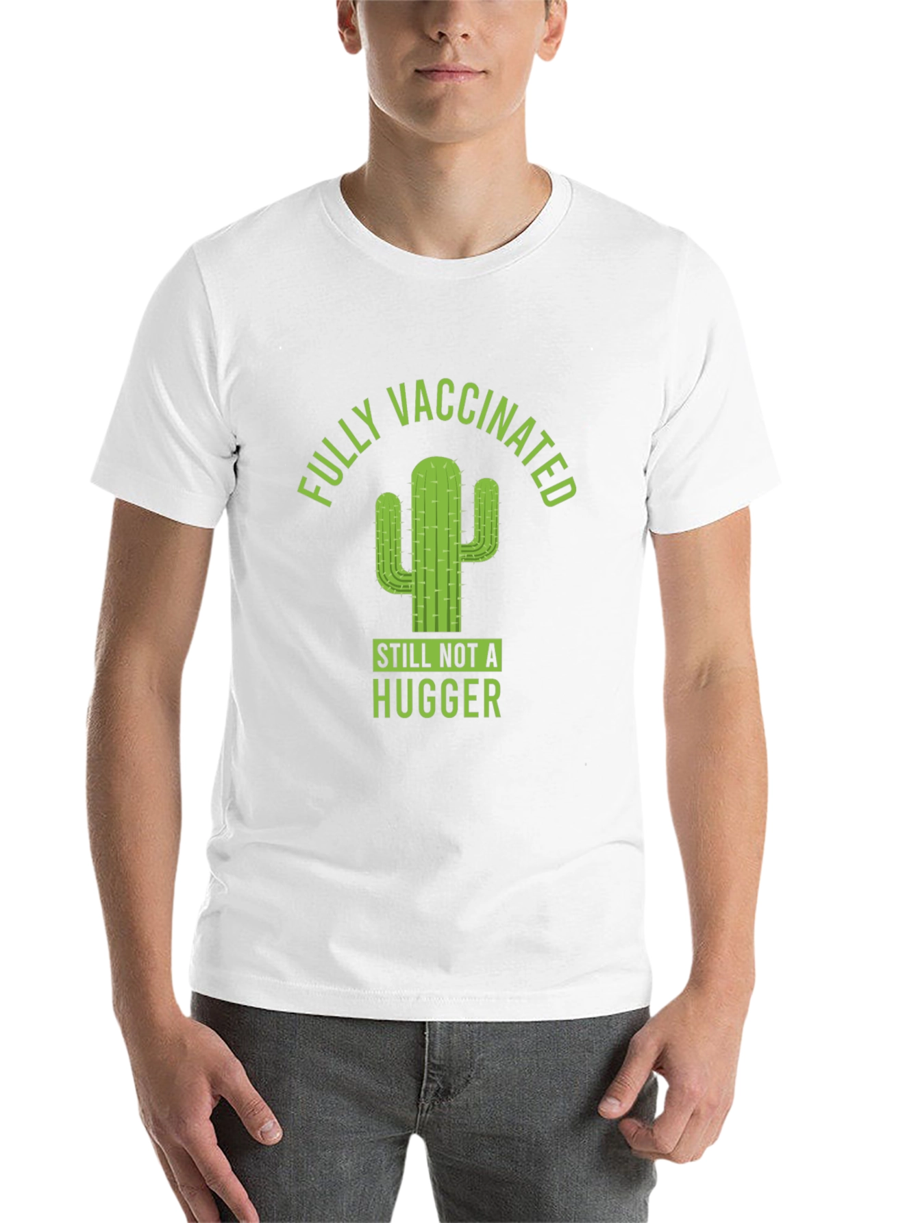 Black Fully Vaccinated Cactus Graphic T-Shirt view 14