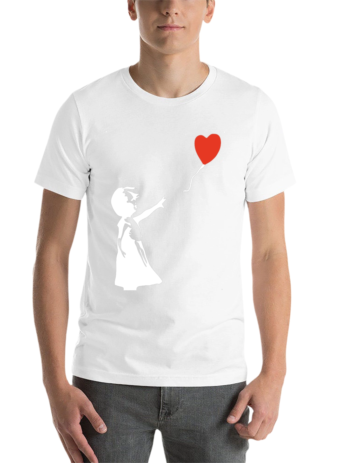 Black Heart Balloon Graphic Tee - Stylish Streetwear view 14