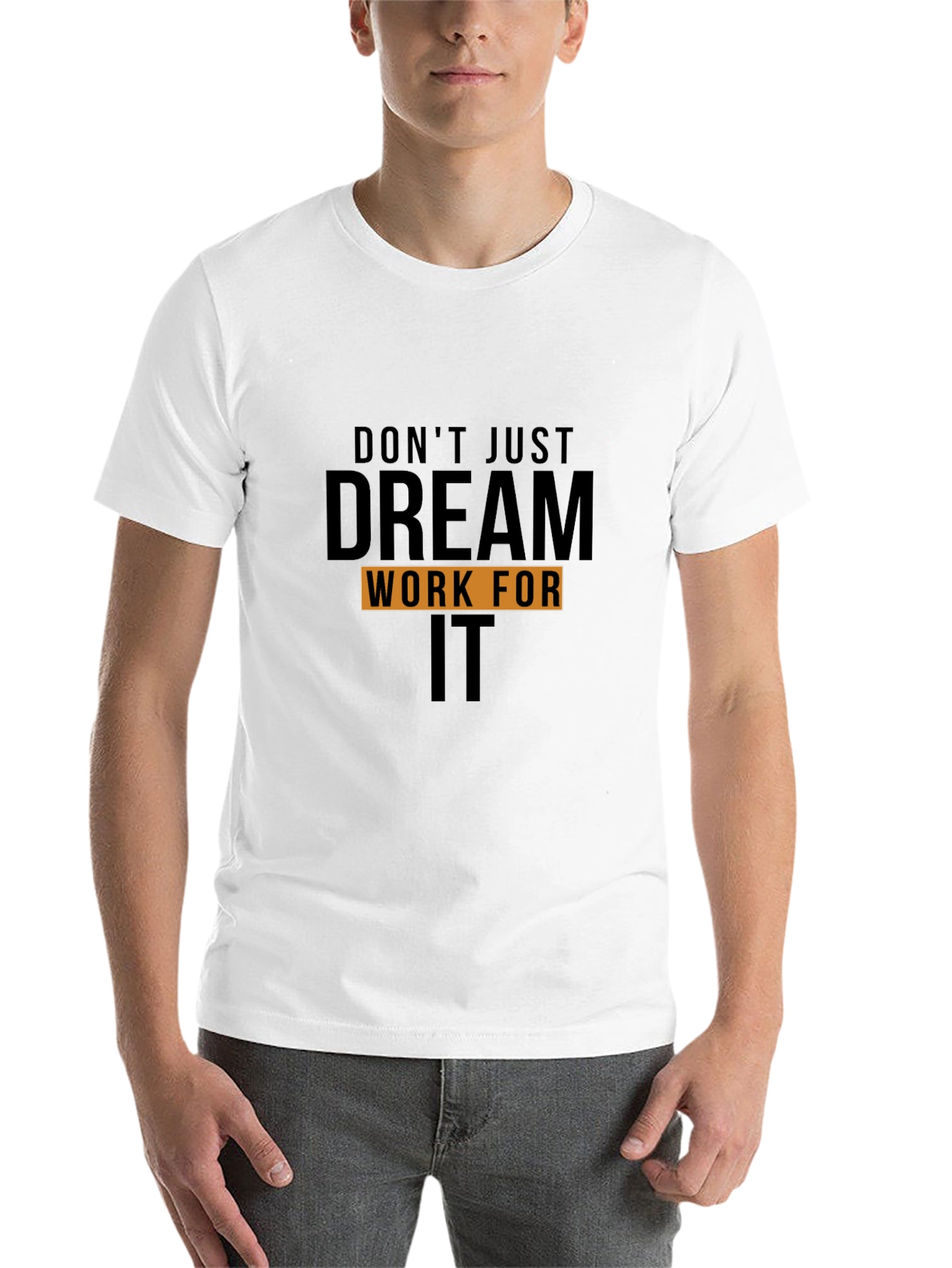 Black Motivational "Dream Work It" Black T-Shirt view 14
