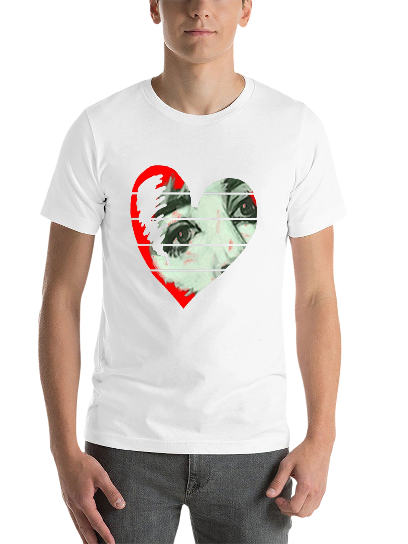 Black Heart Eyes Graphic Tee - Modern Art T-Shirt view 14