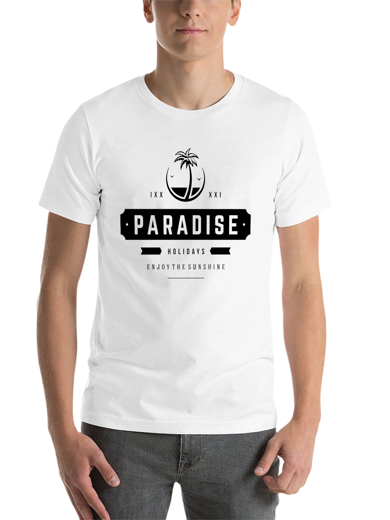 Black Paradise Holidays Black Graphic T-Shirt view 14