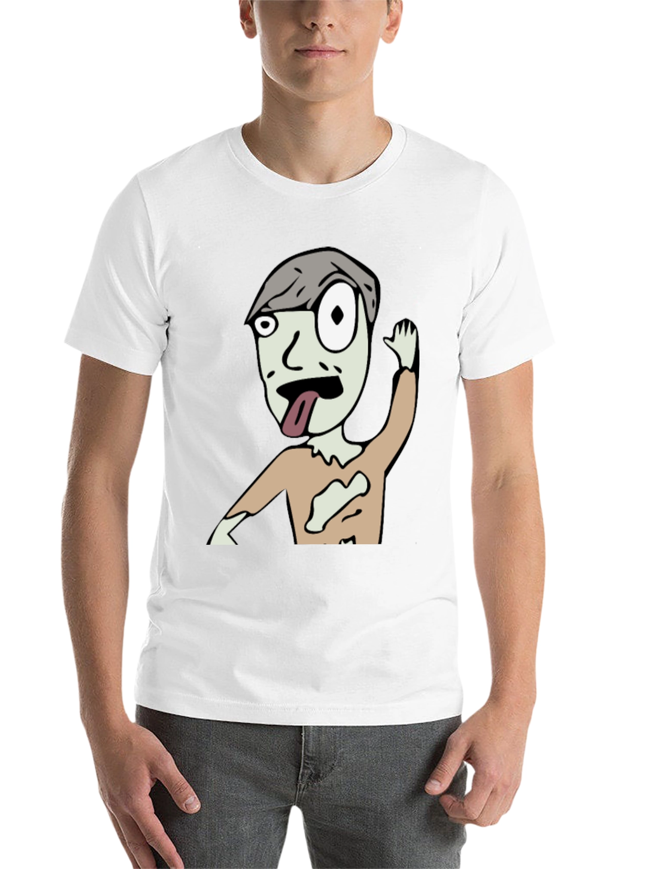 Black Zombie Cartoon Graphic Black T-Shirt view 14