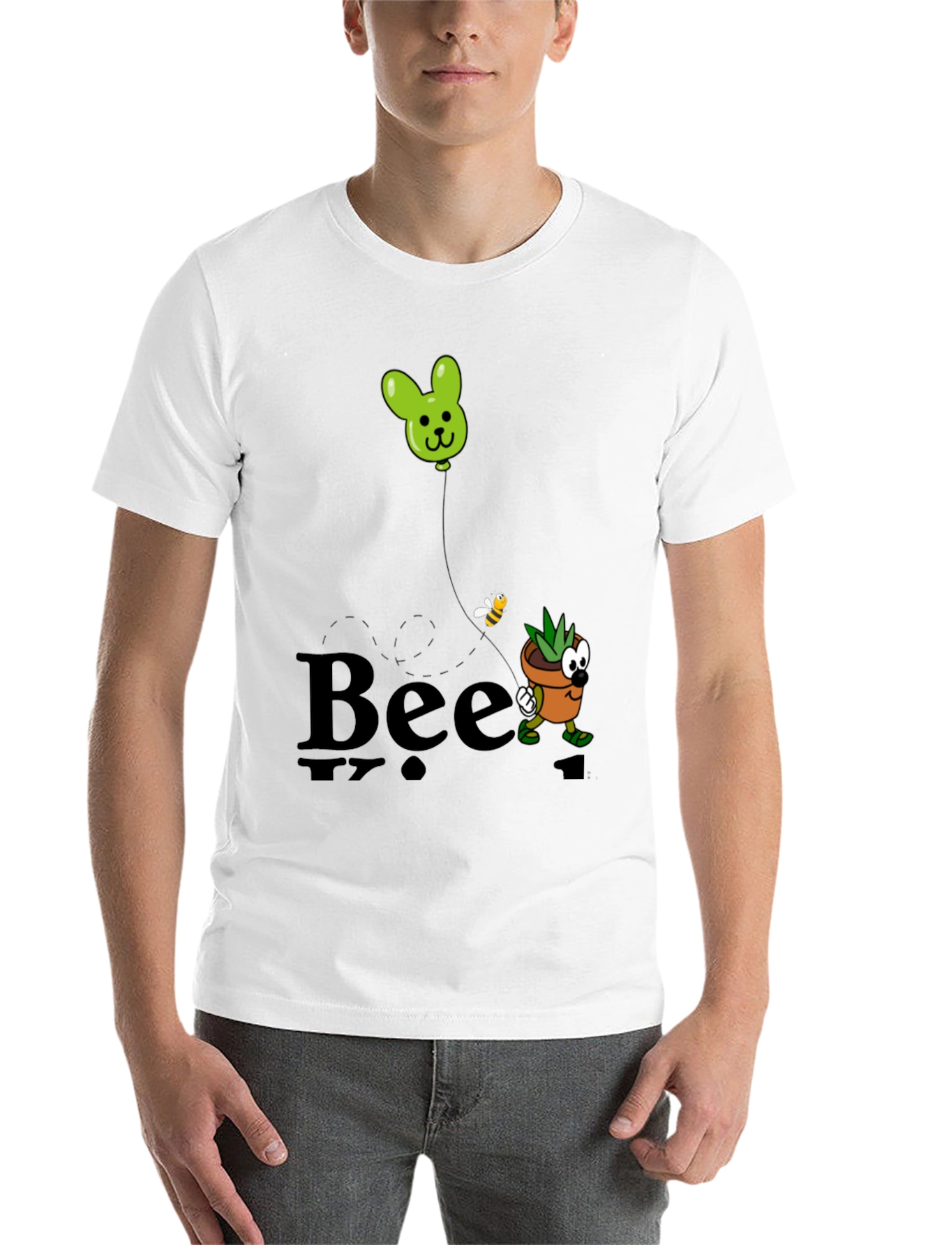 Black Bee Kind Funny Plant T-Shirt view 14