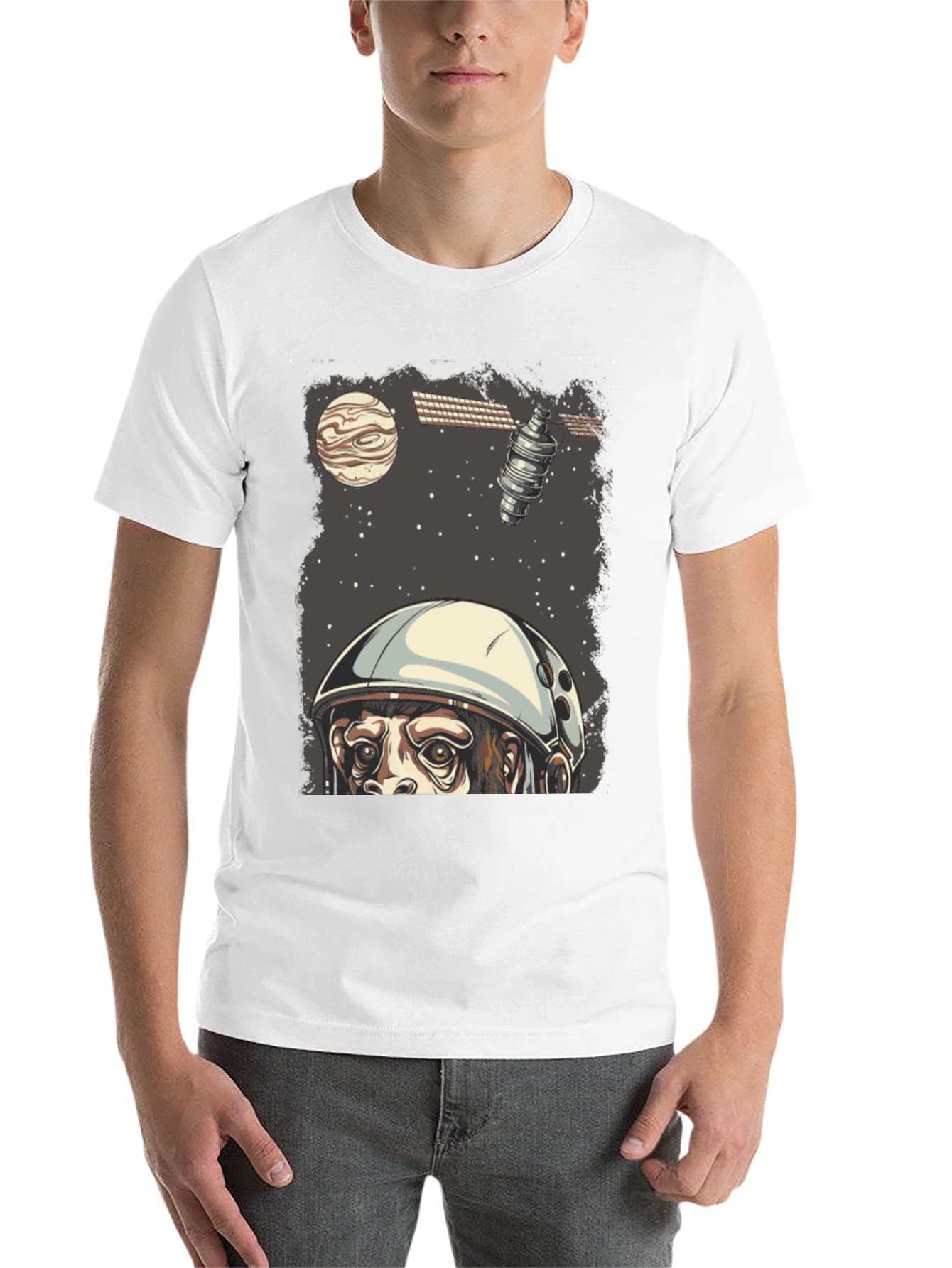 Black Astro Monkey T-Shirt - Space Adventure view 14