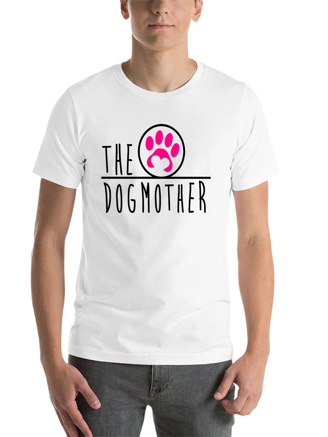 Black The Dog Mother Tee - Cute Paw Print Design view 14