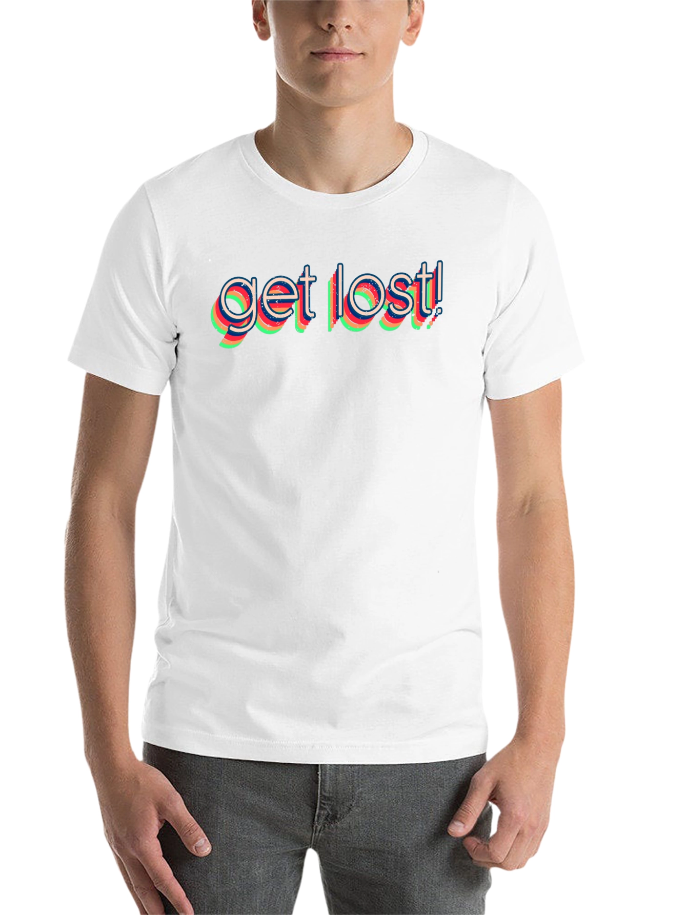 Black Get Lost Graphic Tee - Black Cotton T-Shirt view 14