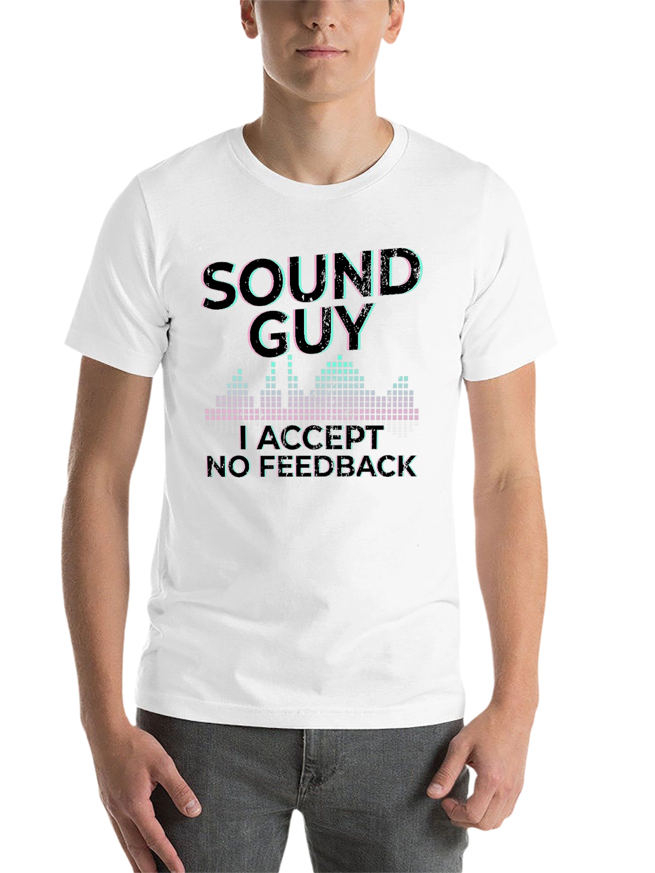 Black Sound Guy Graphic T-Shirt - No Feedback Accepted view 14