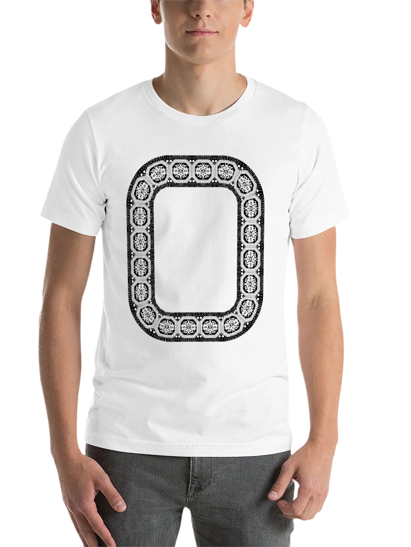 Black Black Ornamental Framed T-Shirt view 14