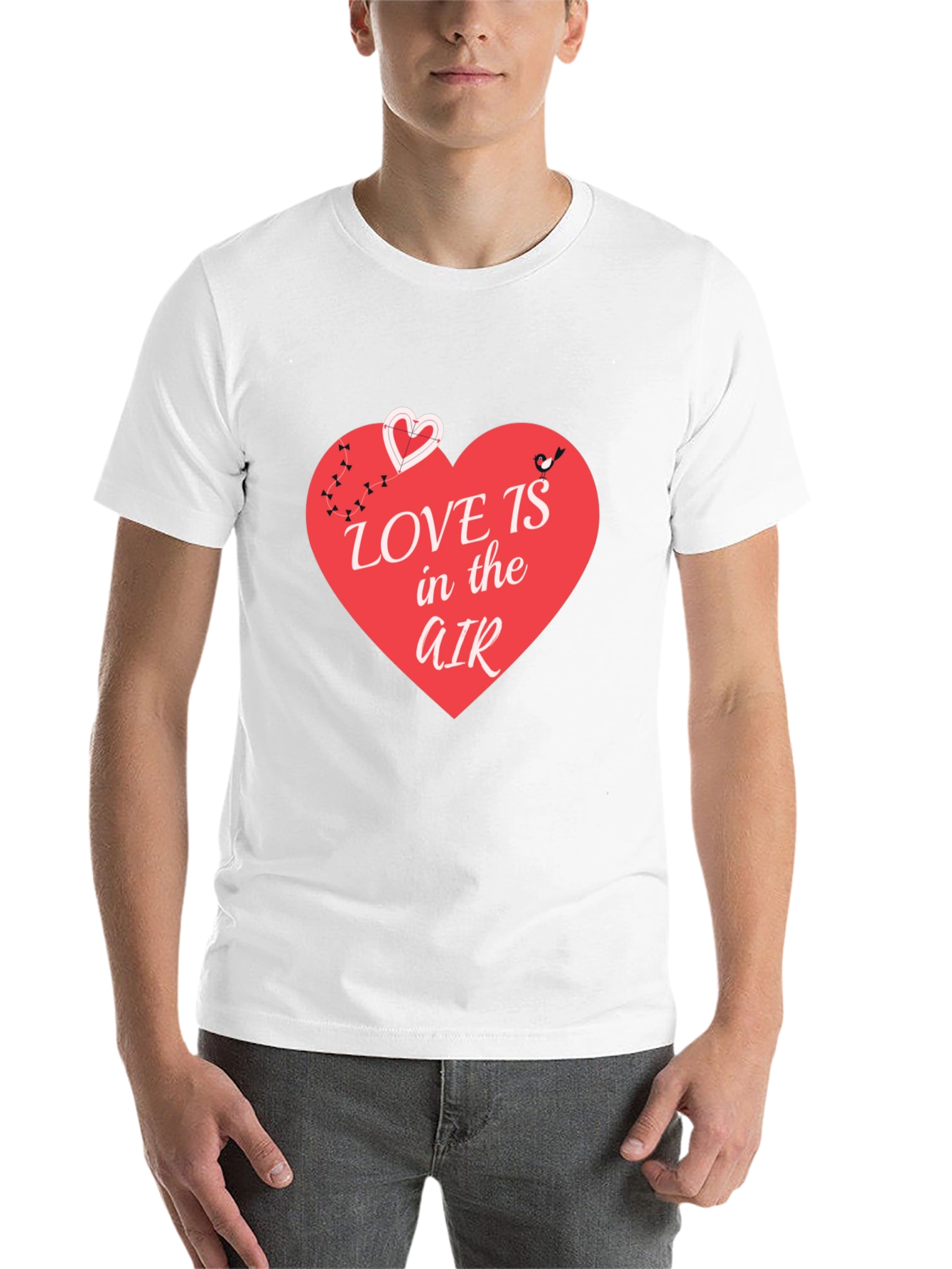 Black Love is in the Air T-Shirt - Graphic Heart Design view 14