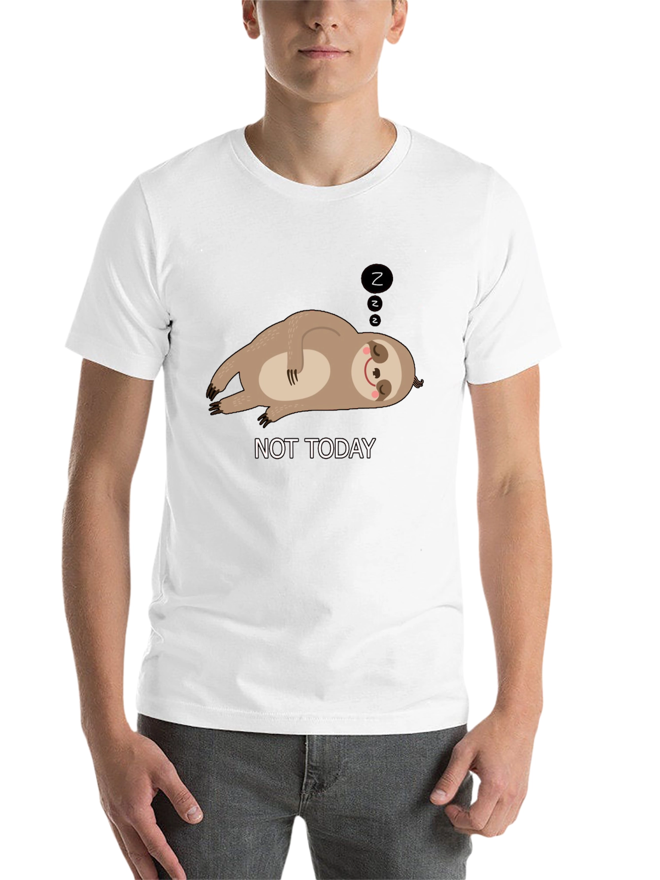 Black Not Today Sloth Graphic Tee - Relaxed Fit T-Shirt view 14