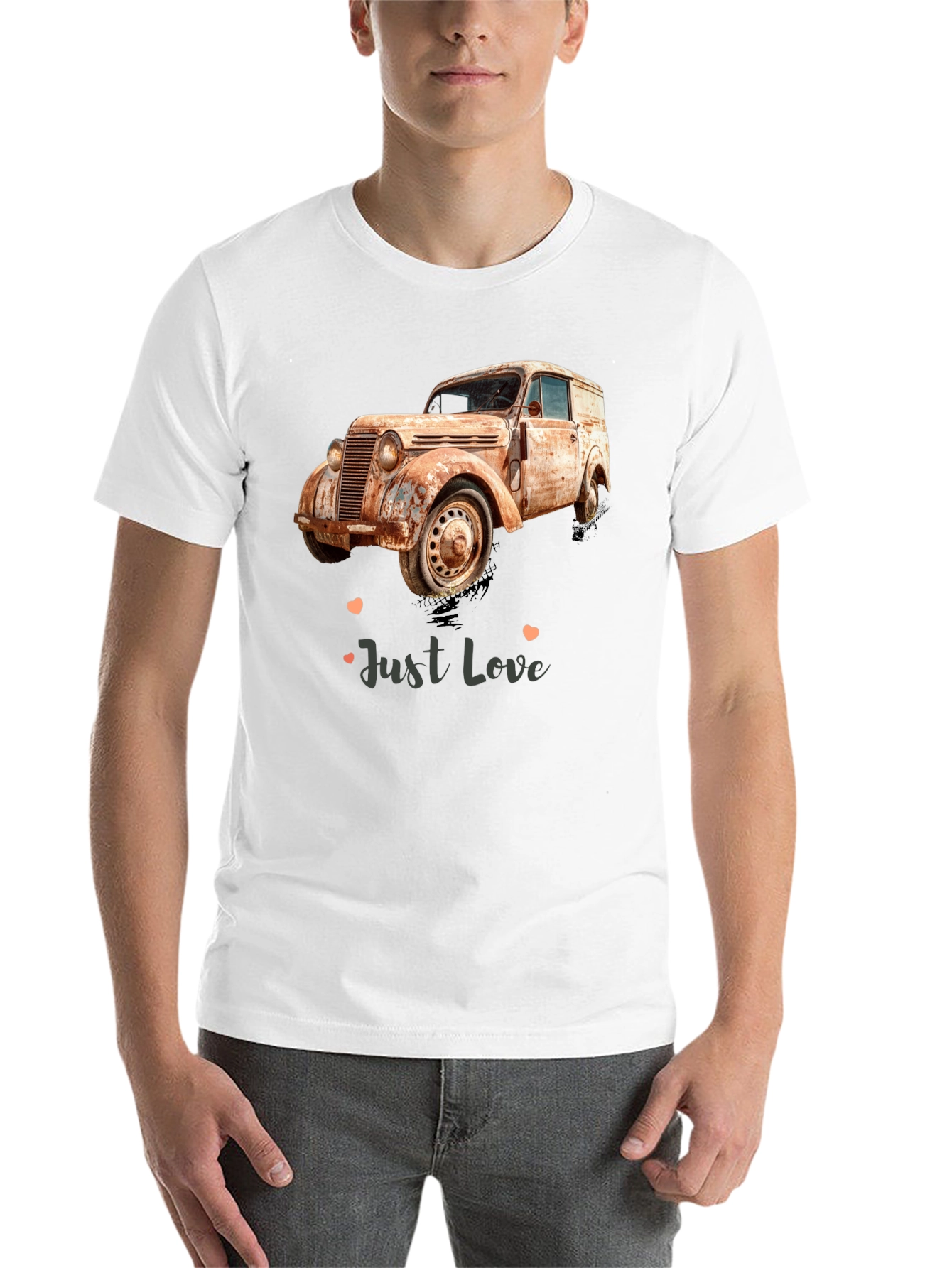 Black Vintage Car 'Just Love' Graphic Tee view 14