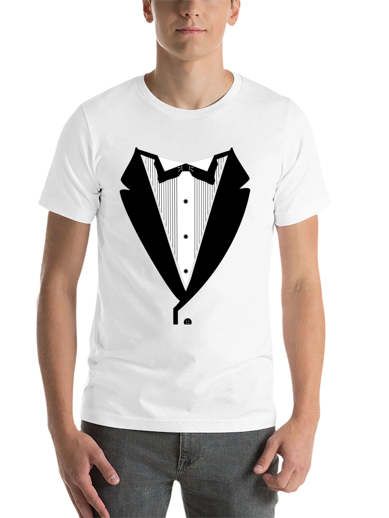 Black Tuxedo T-Shirt - Novelty Formal Wear Tee view 14