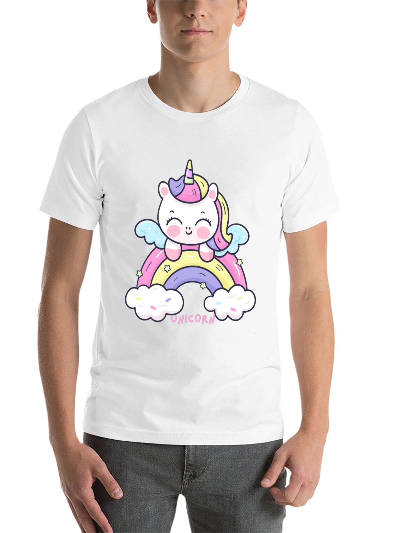 Black Unicorn Rainbow Graphic Tee - Cute Kawaii Style view 14