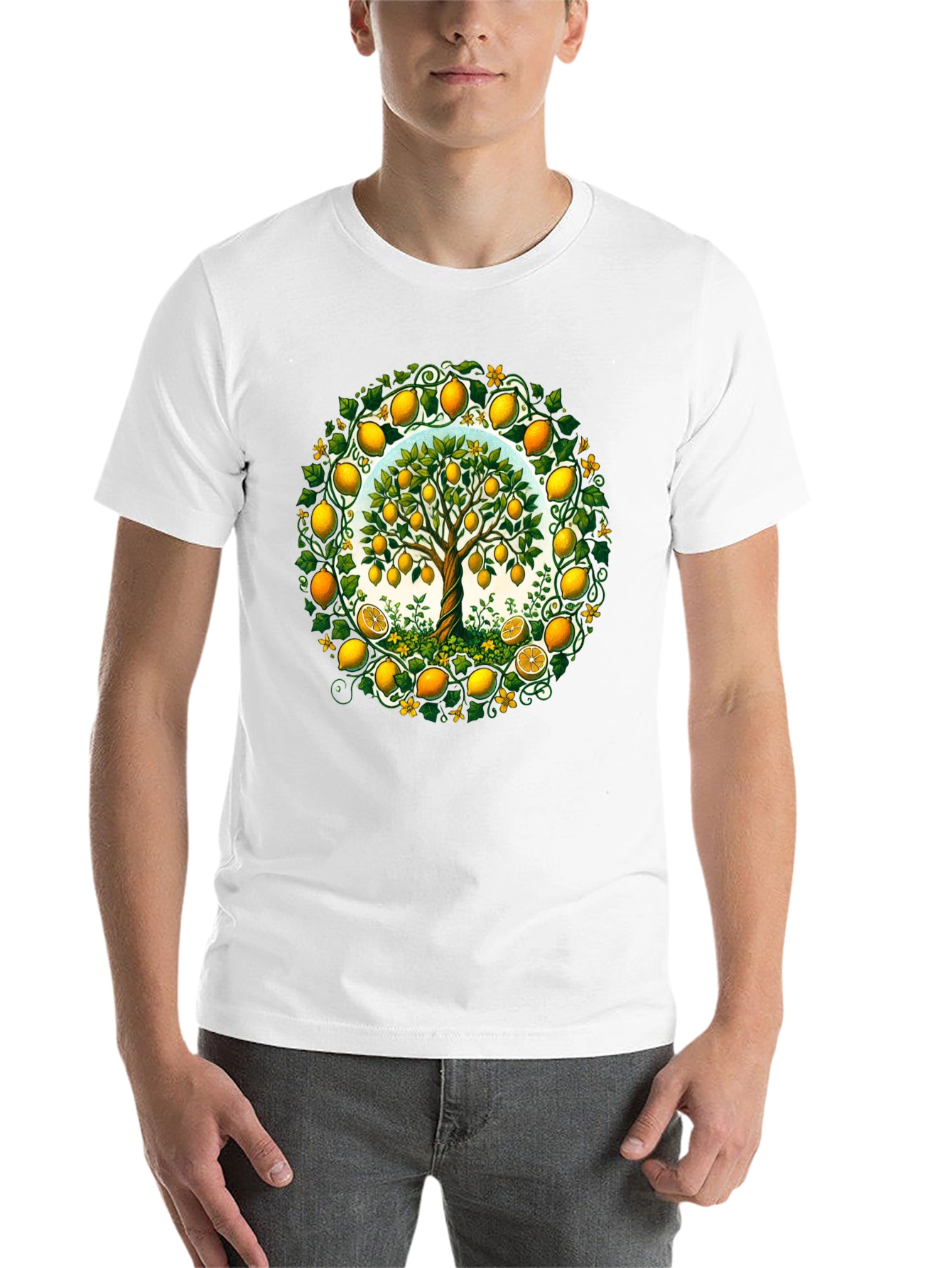 Black Lemon Tree Graphic Tee - Fresh Fruit Design view 14