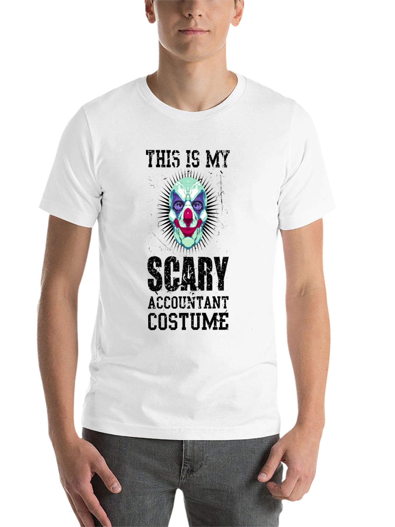Black Scary Accountant Costume T-Shirt view 14