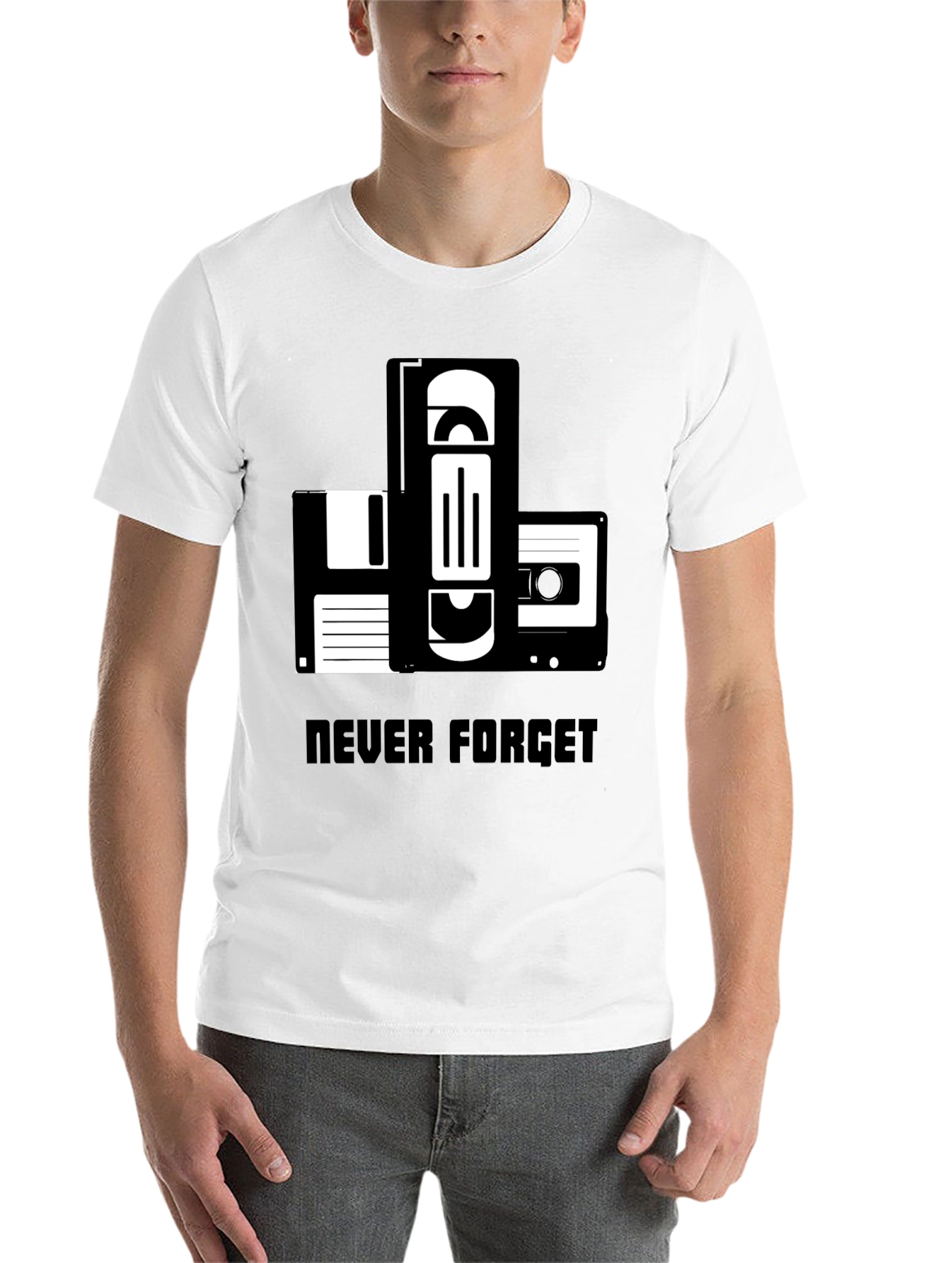 Black Retro Media T-Shirt: Never Forget view 14
