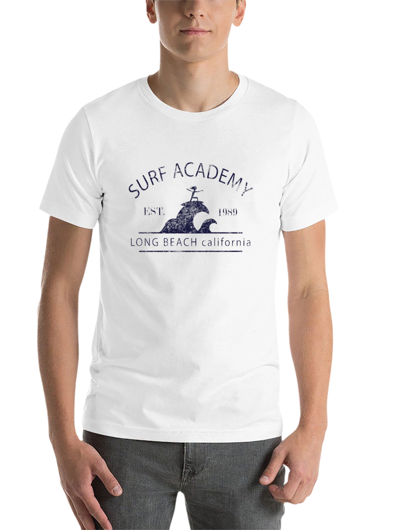 Black Surf Academy Tee - Long Beach California view 14