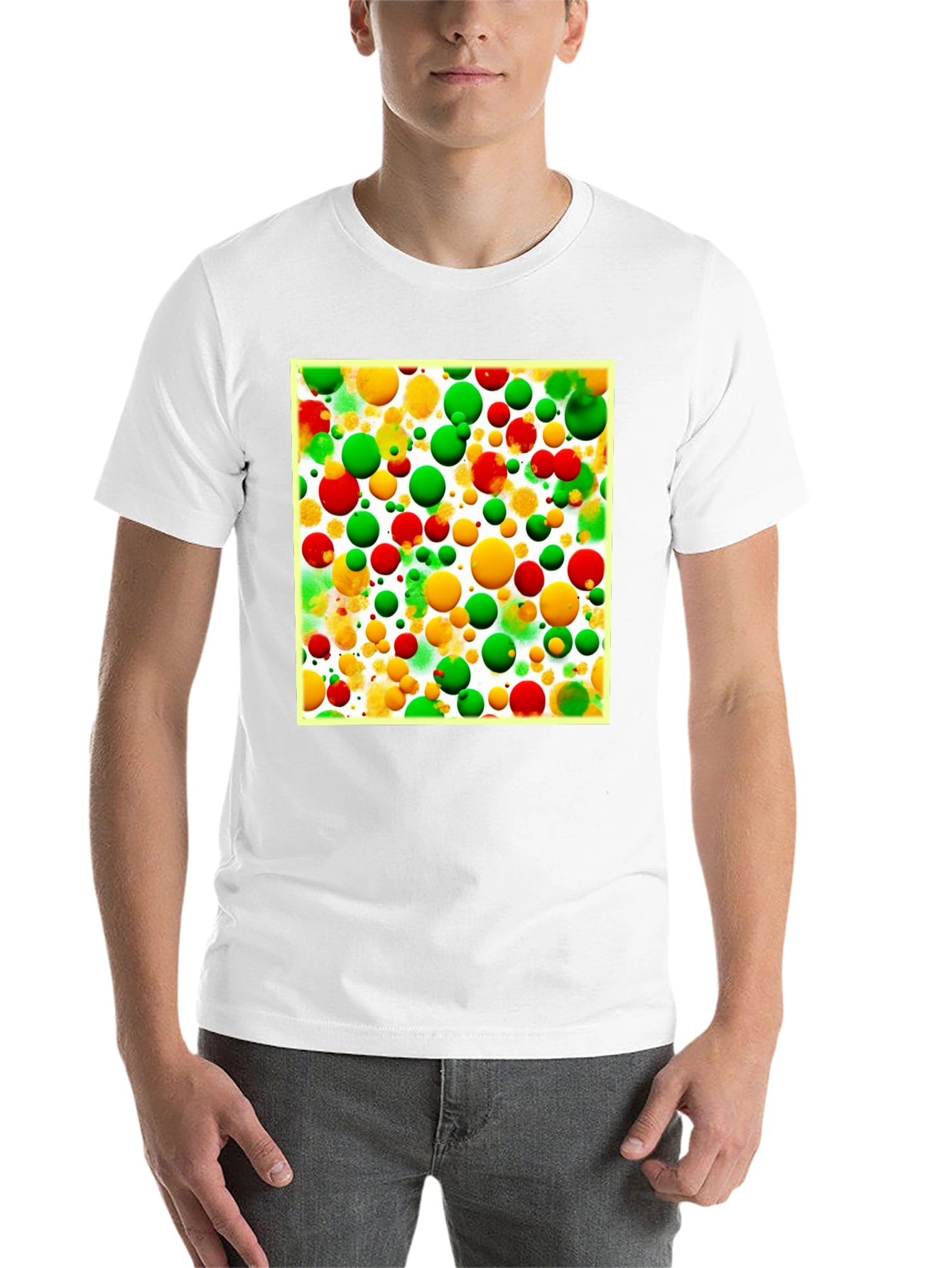 Black Colorful Bubble Pattern T-Shirt view 14