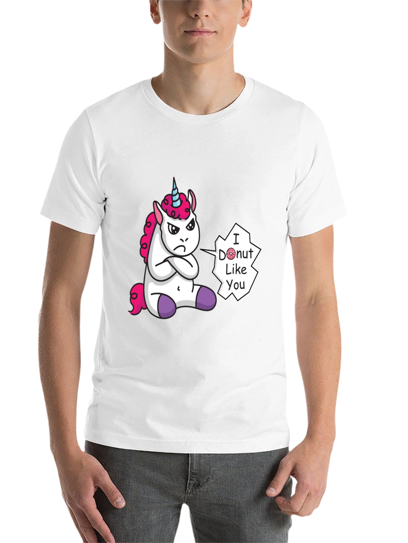 Black Funny Unicorn 'I Donut Like You' Graphic Tee view 14