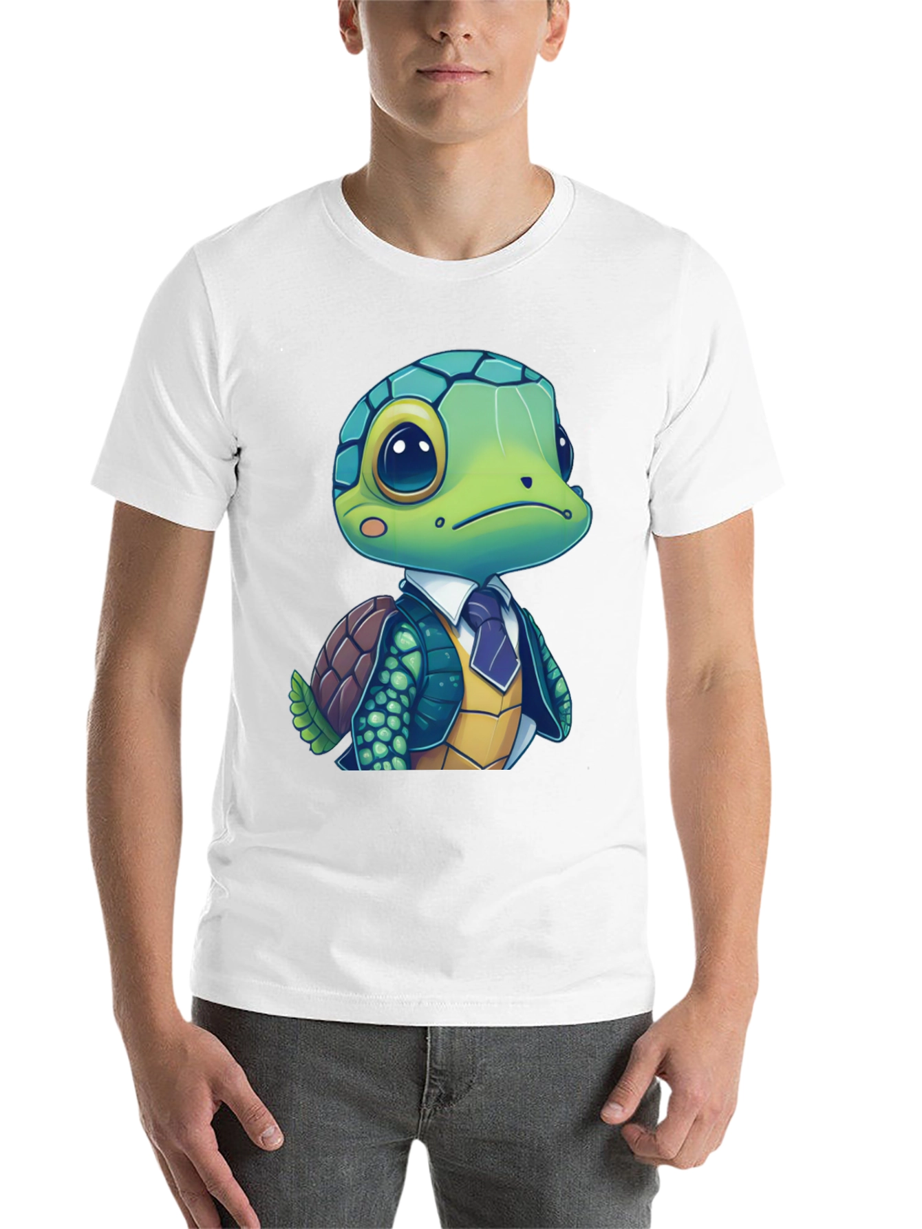 Black Turtle in Suit Graphic Tee - Premium Cotton Blend view 14