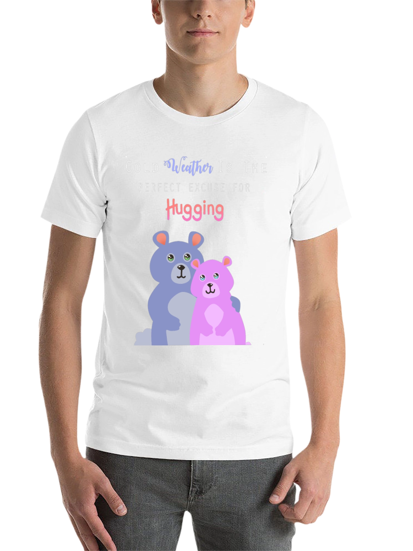 Black Cute Hugging Bears T-Shirt: Perfect for Cold Weather! view 14