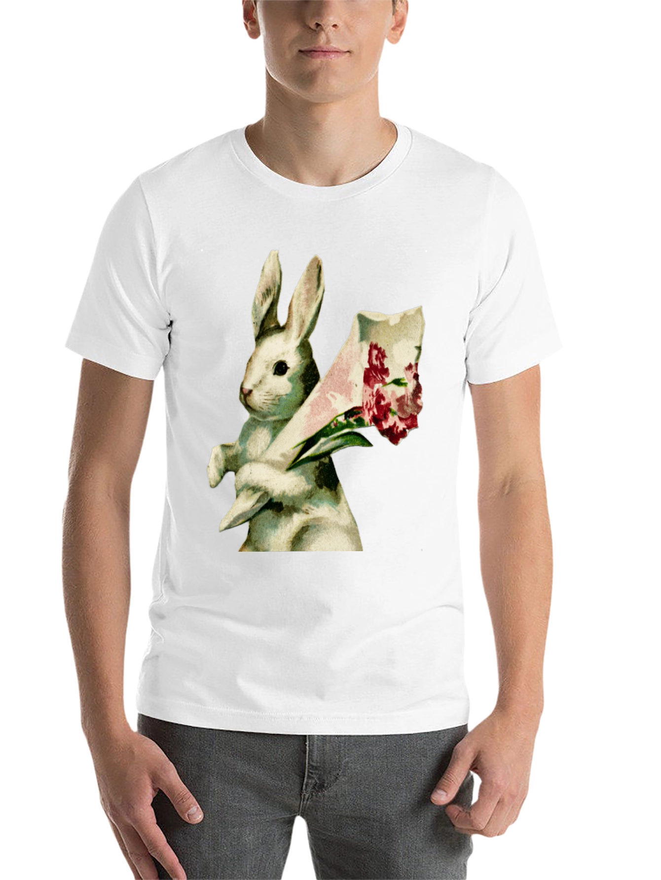 Black Bunny Bouquet Graphic Tee - Soft Cotton Comfort view 14