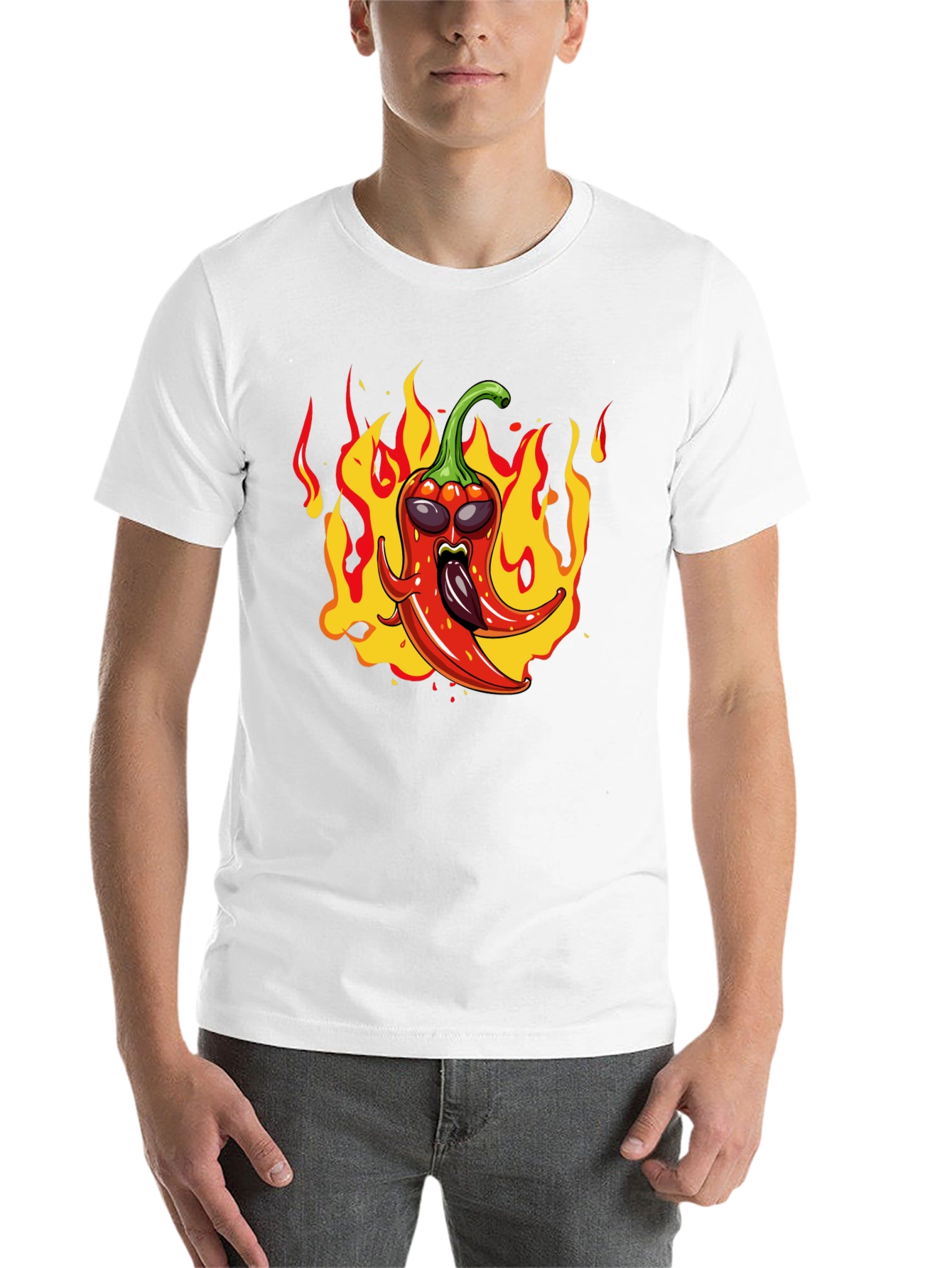 Black Spicy Pepper Graphic Tee - Hot Sauce Lover Shirt view 14