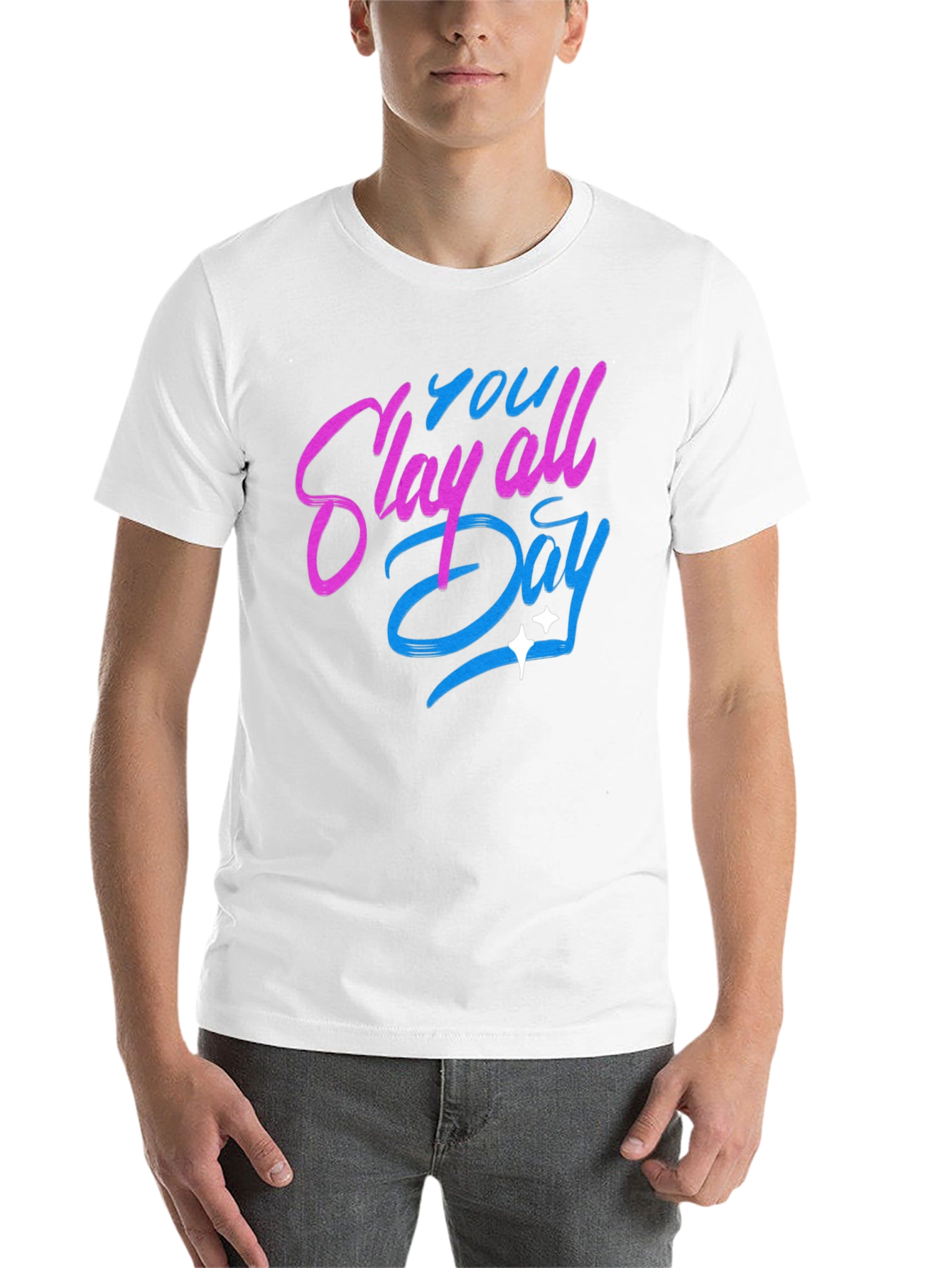 Black Slay All Day Graphic T-Shirt - Trendy Casual Tee view 14