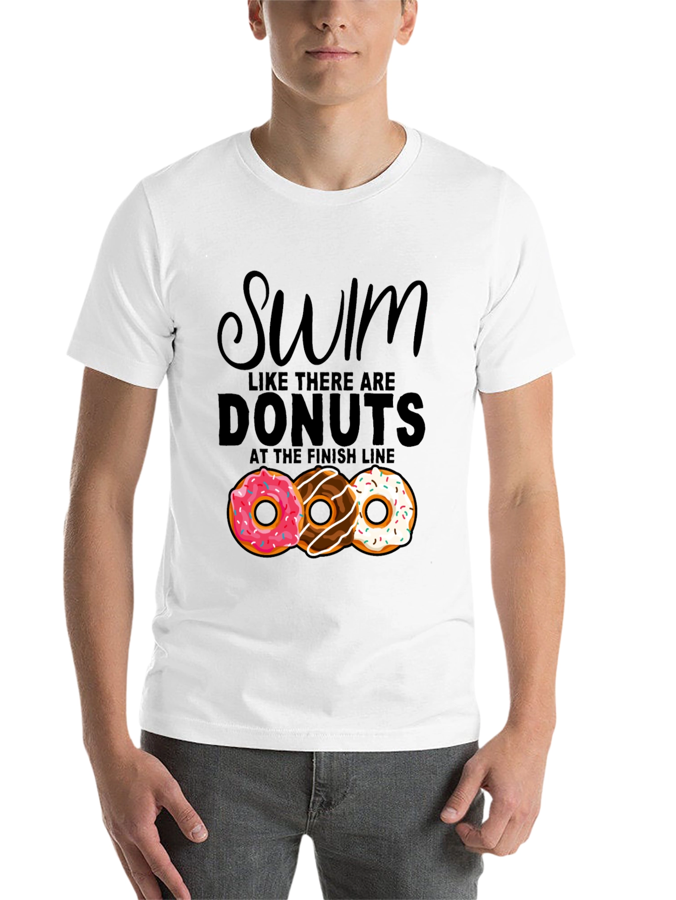 Black Swim for Donuts Graphic T-Shirt view 14
