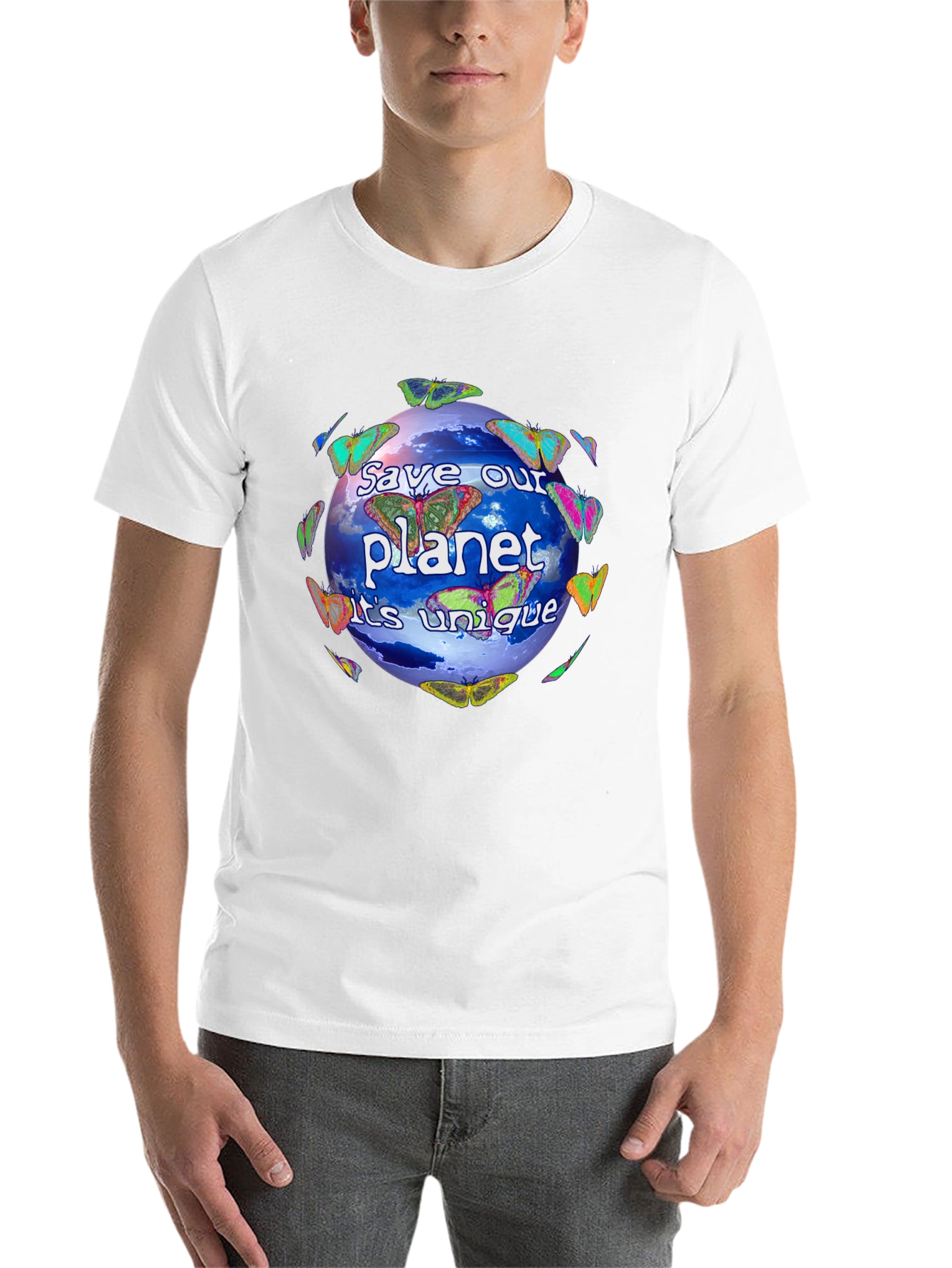 Black Save Our Planet Graphic T-Shirt - Unique Design! view 14