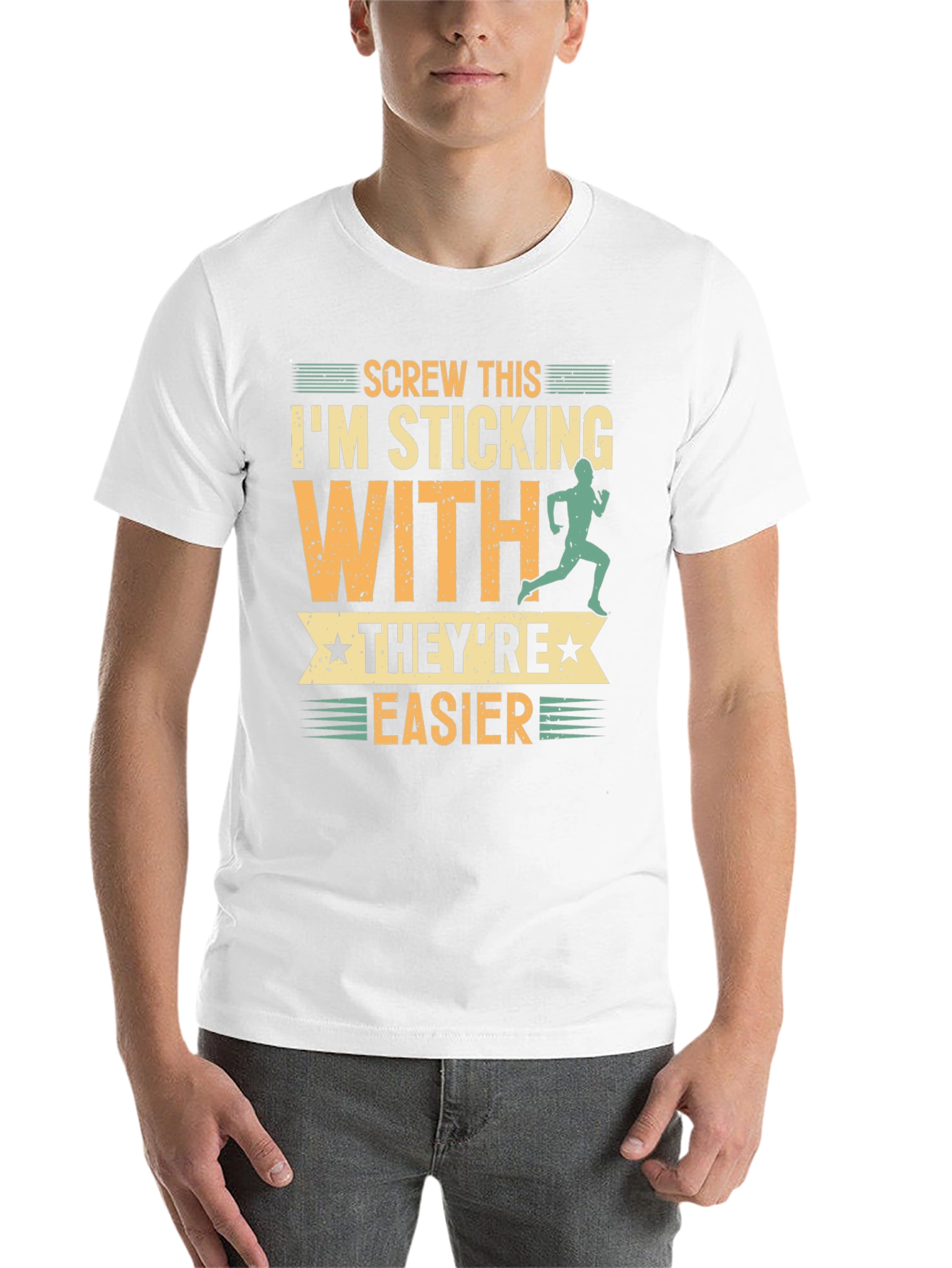 Black Funny Running T-Shirt: Screw This, They're Easier! view 14