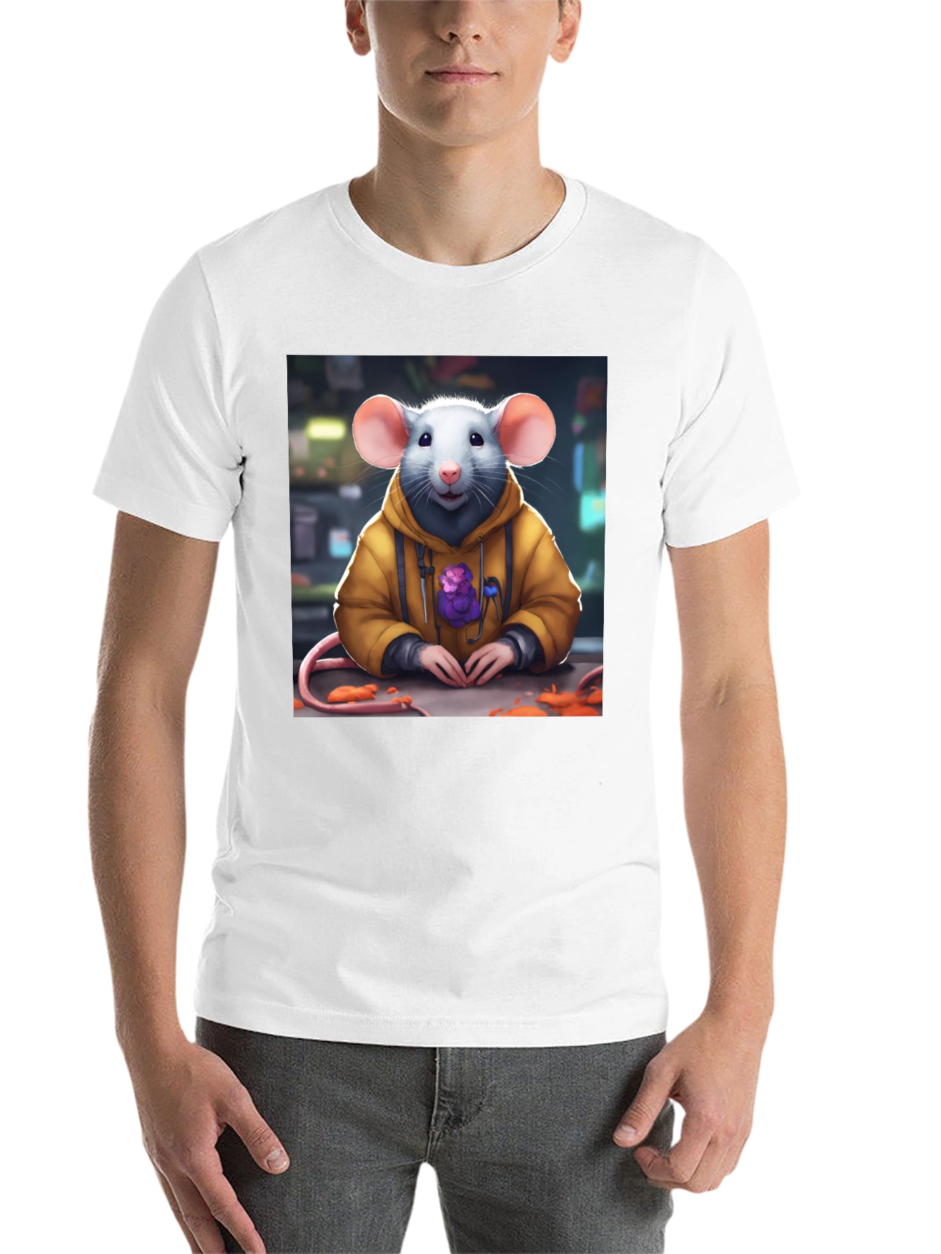 Black Rat in Hoodie T-Shirt - Unique Graphic Tee view 14