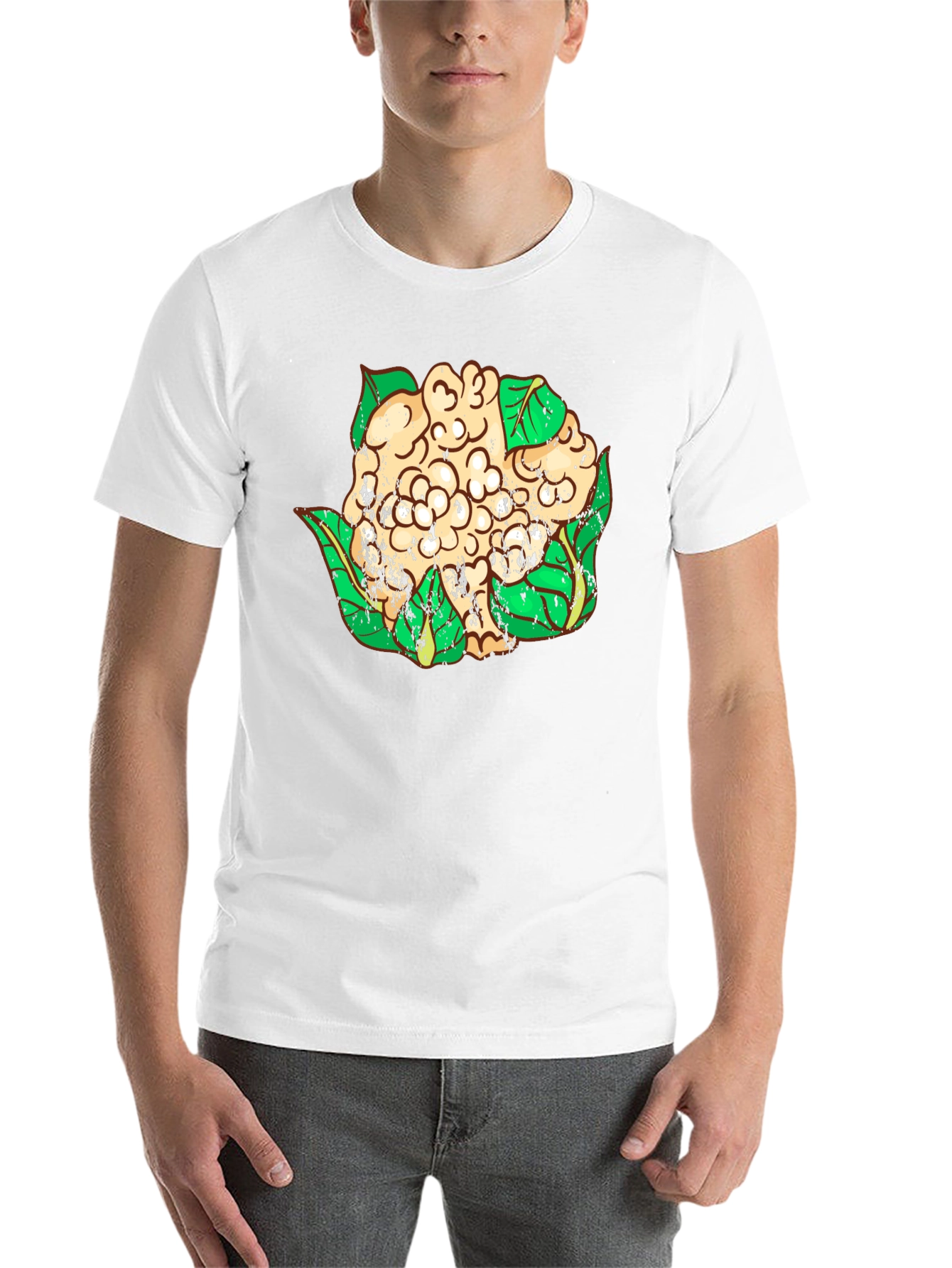 Black Cauliflower Graphic T-Shirt - Unique Vegan Style view 14
